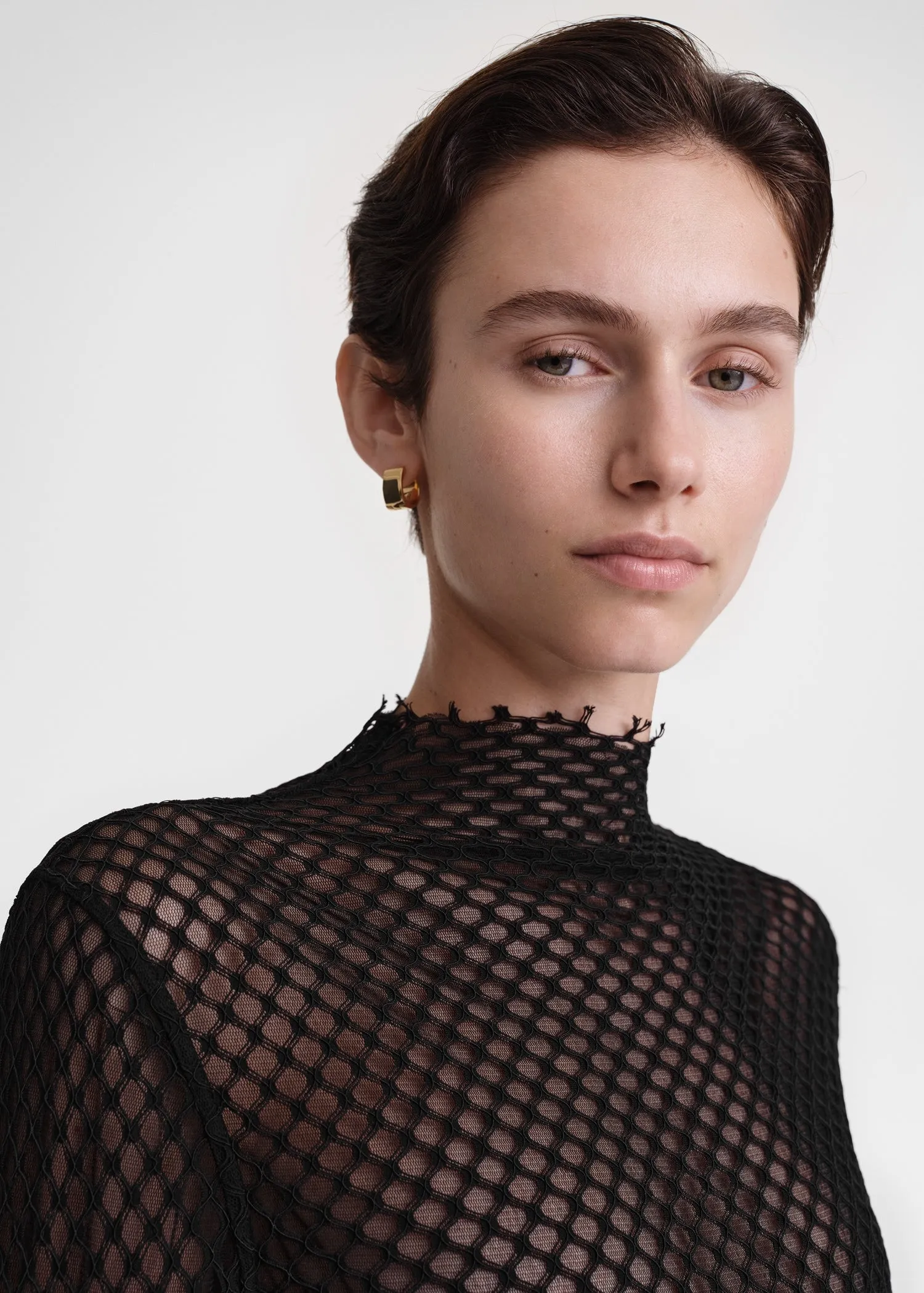 Sheer lace top black sold by Toteme product image thumbnail 3