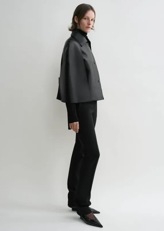 Double leather cape black sold by Toteme
