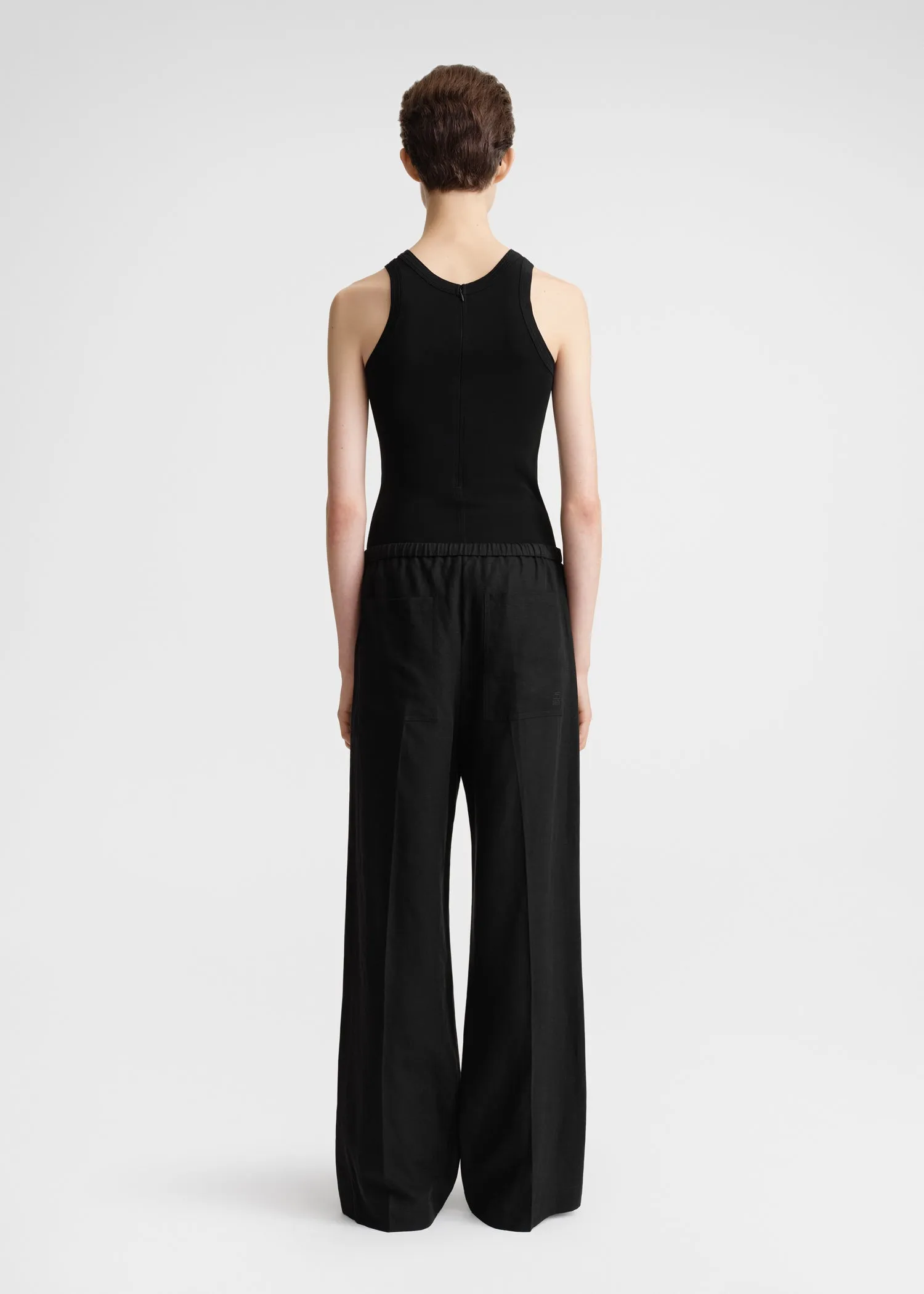 Fluid drawstring trousers black sold by Toteme product image thumbnail 3