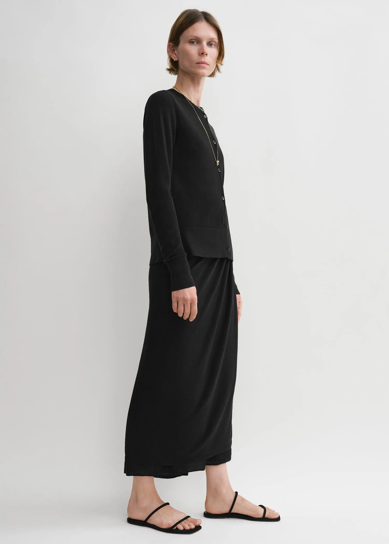 Fine knit cardigan black sold by Toteme product image thumbnail 2