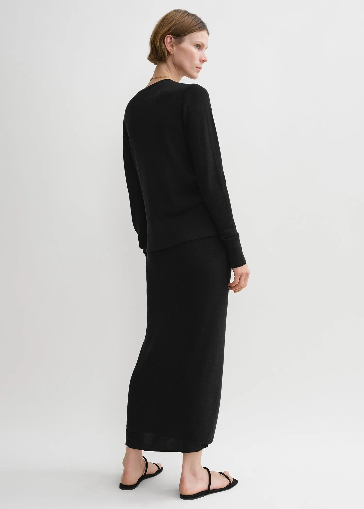 Fine knit cardigan black sold by Toteme product image thumbnail 3