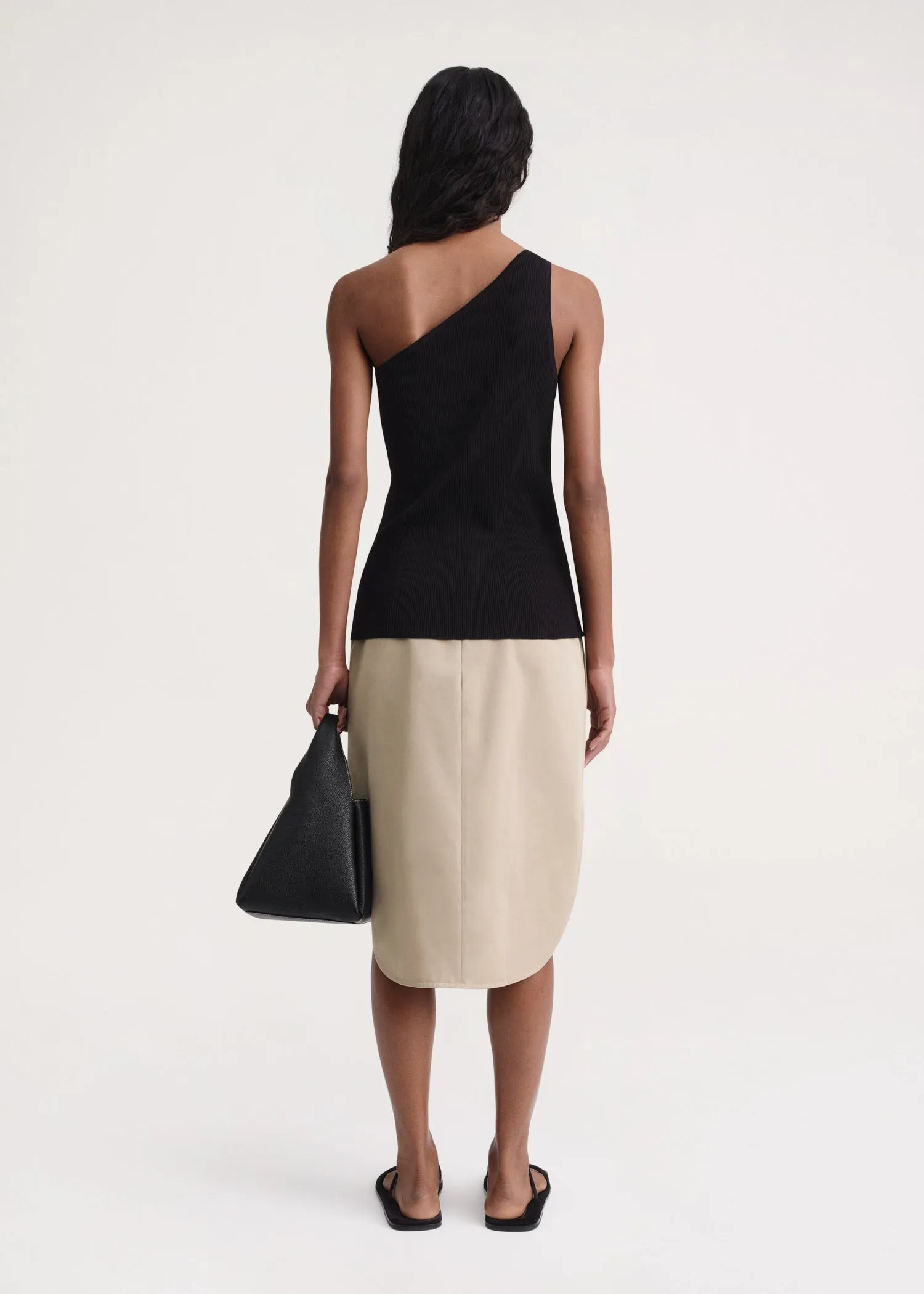 One-shoulder ribbed top black sold by Toteme product image thumbnail 4