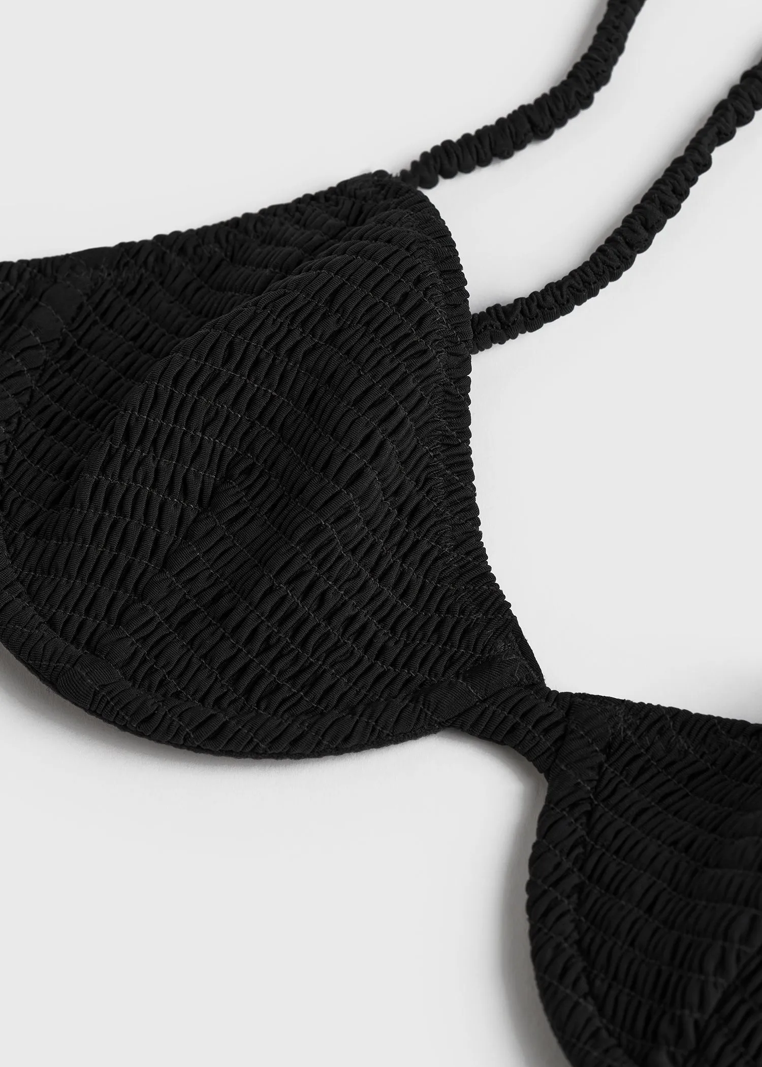 Smocked half-cup bikini top black sold by Toteme product image thumbnail 4