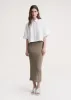 Side-slit jersey skirt dark taupe sold by Toteme