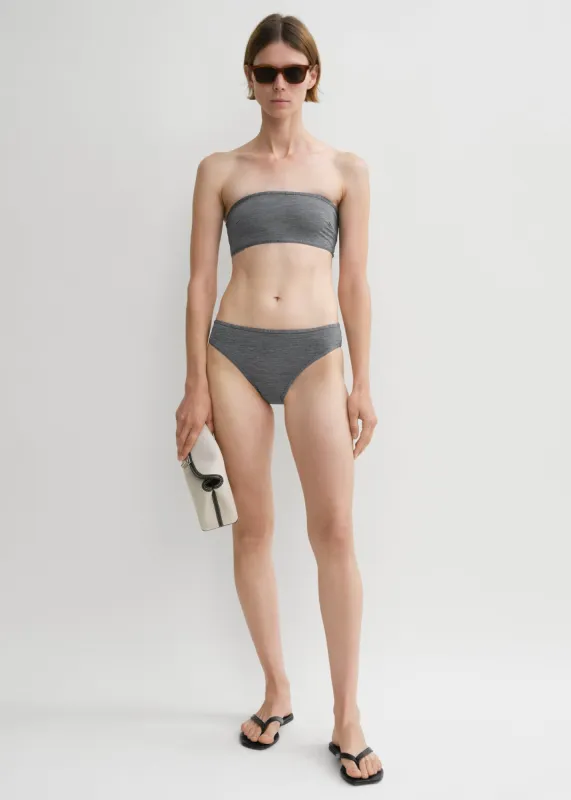 Binding-edge bikini bottoms grey melange sold by Toteme