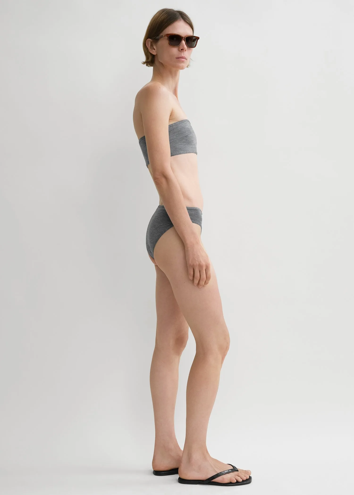 Binding-edge bikini bottoms grey melange sold by Toteme product image thumbnail 2