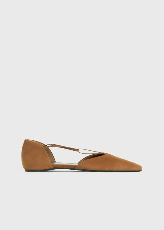 The T-Strap Flat tan sold by Toteme