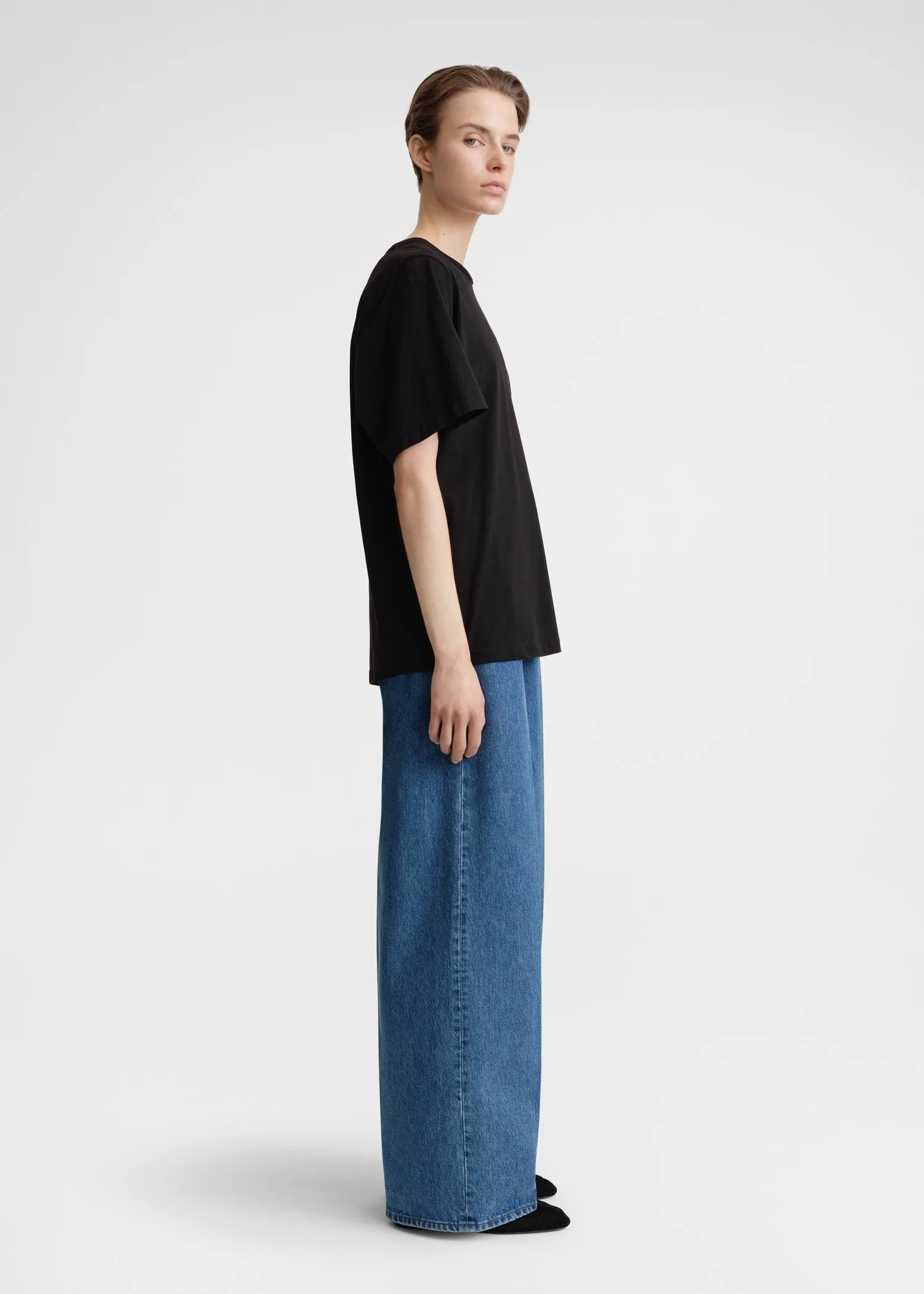 Oversized cotton tee black sold by Toteme product image thumbnail 2