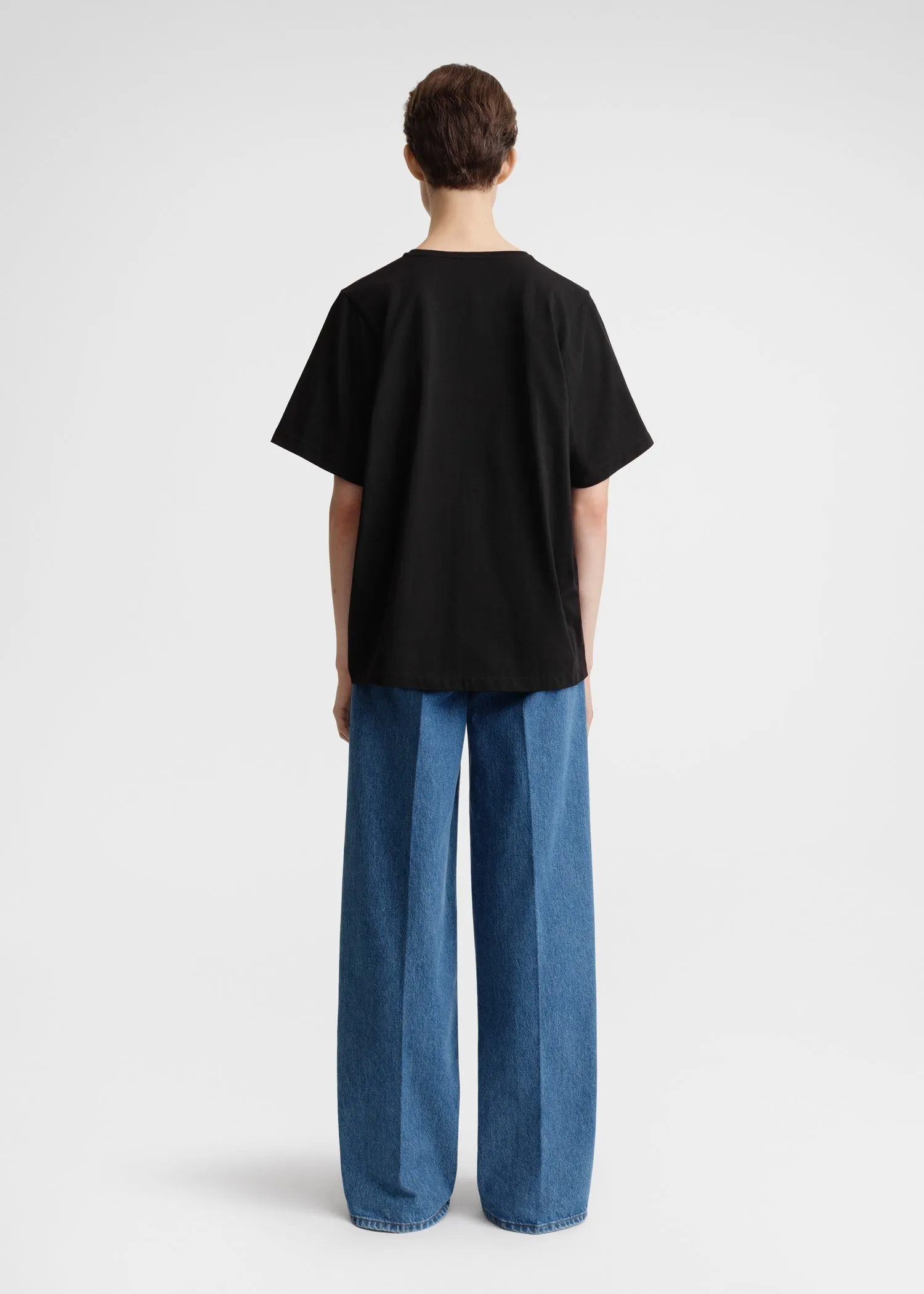 Oversized cotton tee black sold by Toteme product image thumbnail 3