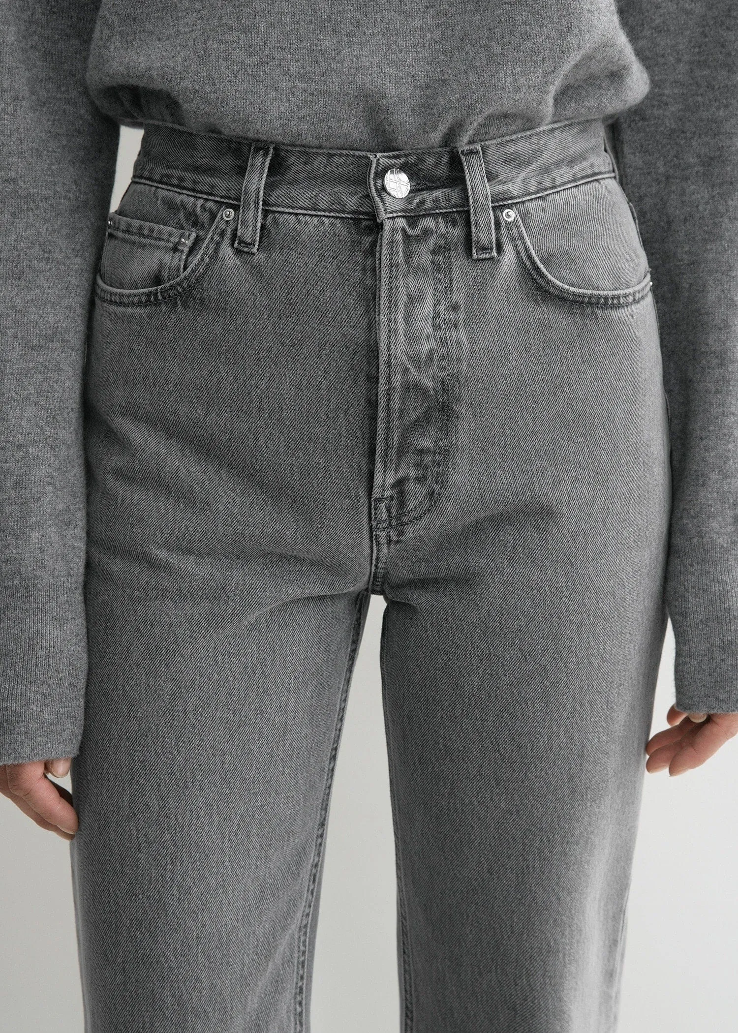 Classic cut denim full length mid grey sold by Toteme product image thumbnail 4