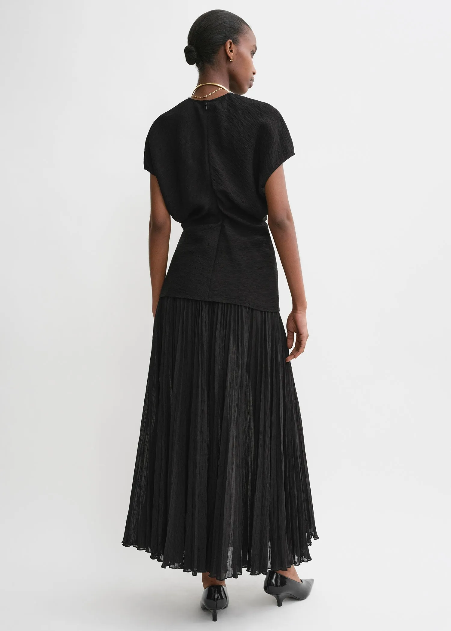 Slouch waist crinkled top black sold by Toteme product image thumbnail 3