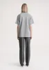 Straight cotton tee light grey melange sold by Toteme