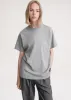 Straight cotton tee light grey melange sold by Toteme