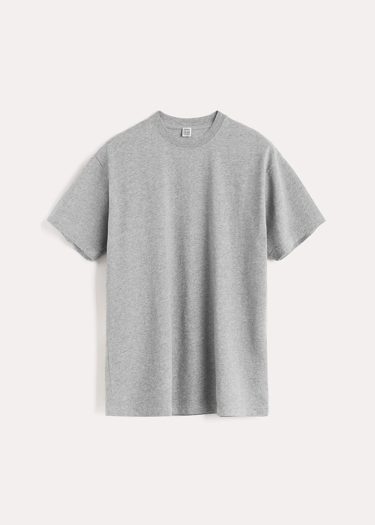 Straight cotton tee light grey melange sold by Toteme product image thumbnail 5