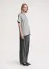 Straight cotton tee light grey melange sold by Toteme