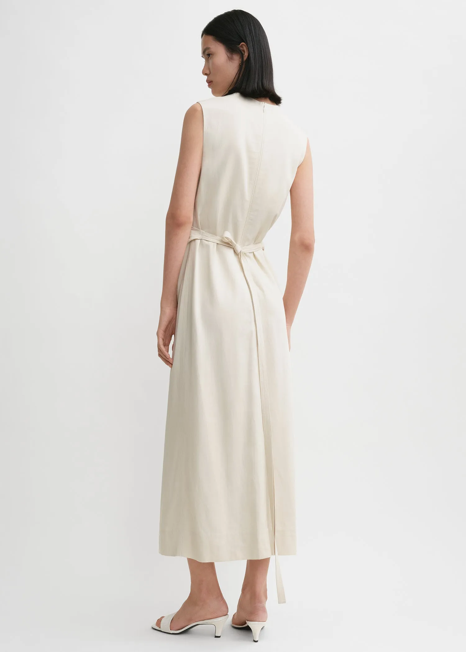 Fluid tie-waist dress pearl sold by Toteme product image thumbnail 3