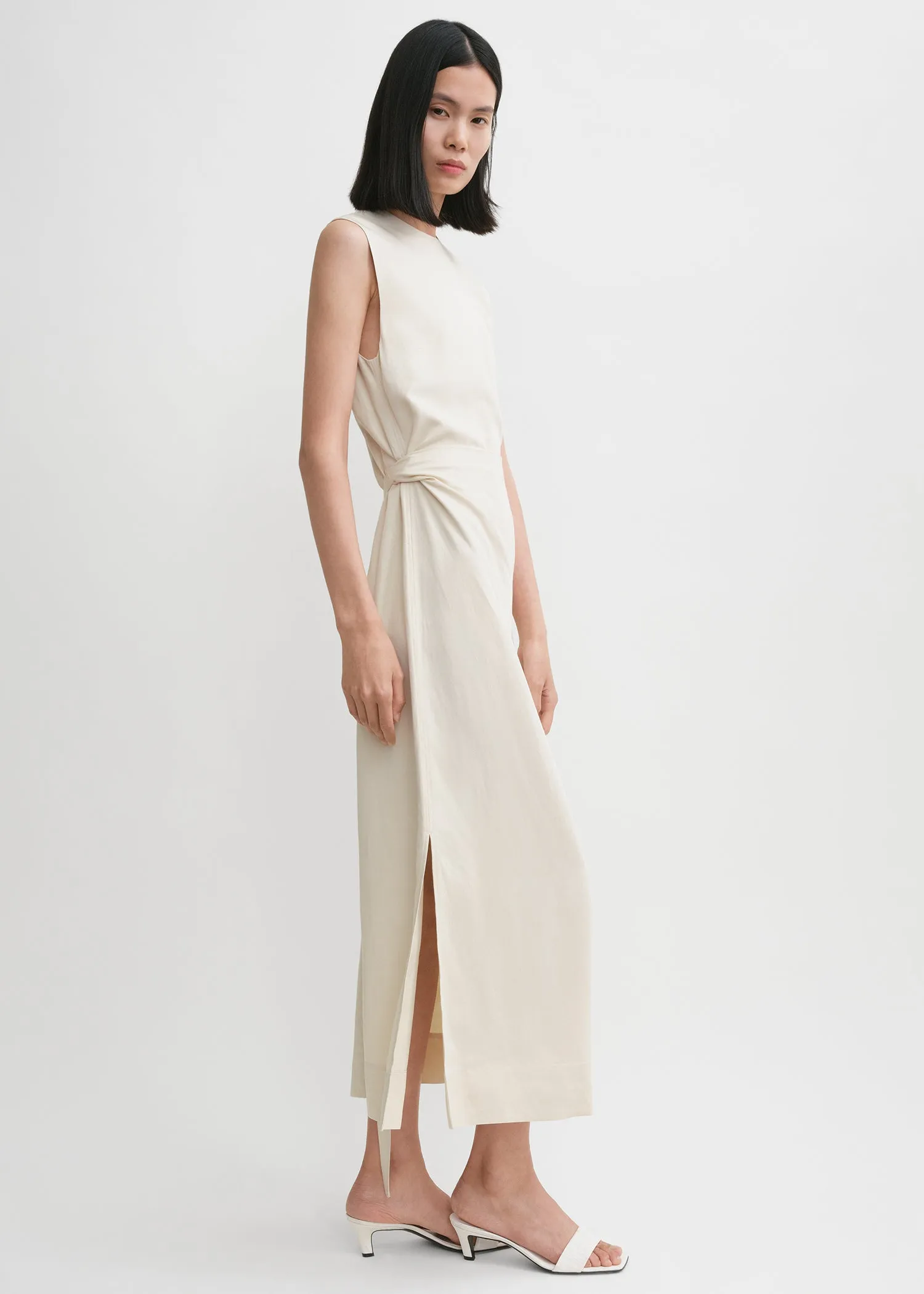 Fluid tie-waist dress pearl sold by Toteme product image thumbnail 2