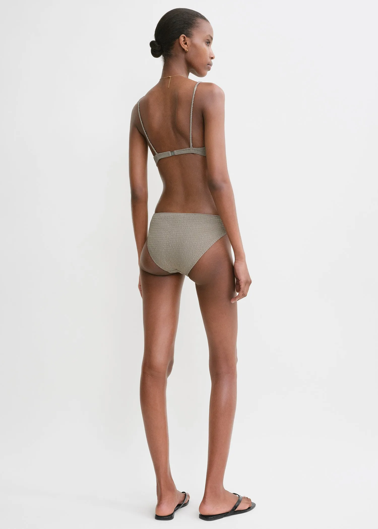 Smocked half-cup bikini top dove sold by Toteme product image thumbnail 2