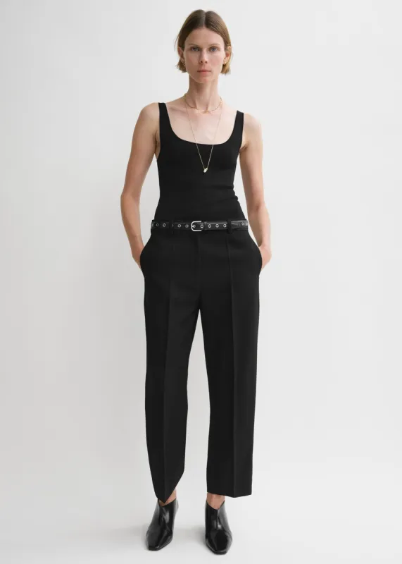 Compact knit tank black sold by Toteme