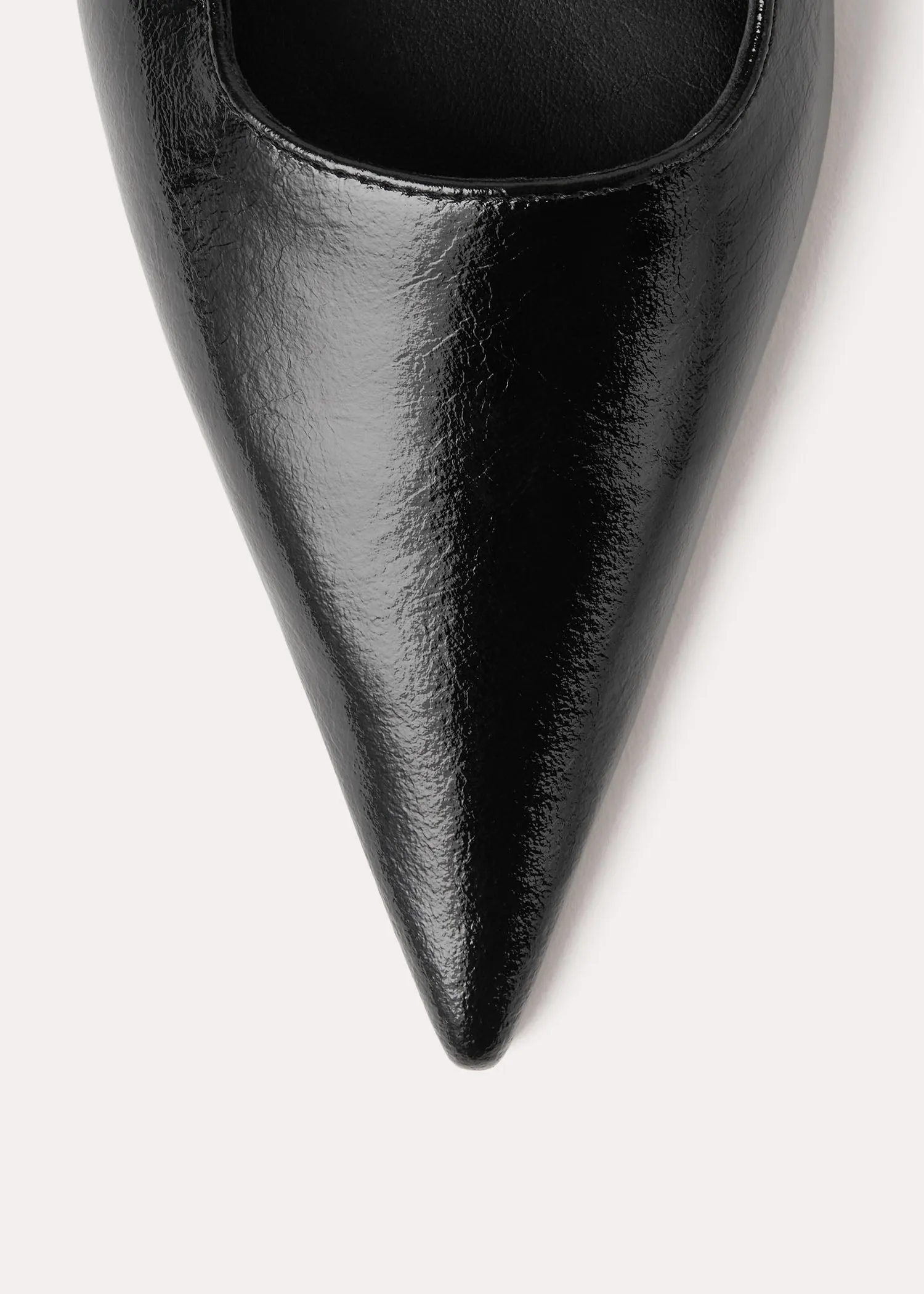 Sharp patent slingback flats black sold by Toteme product image thumbnail 4