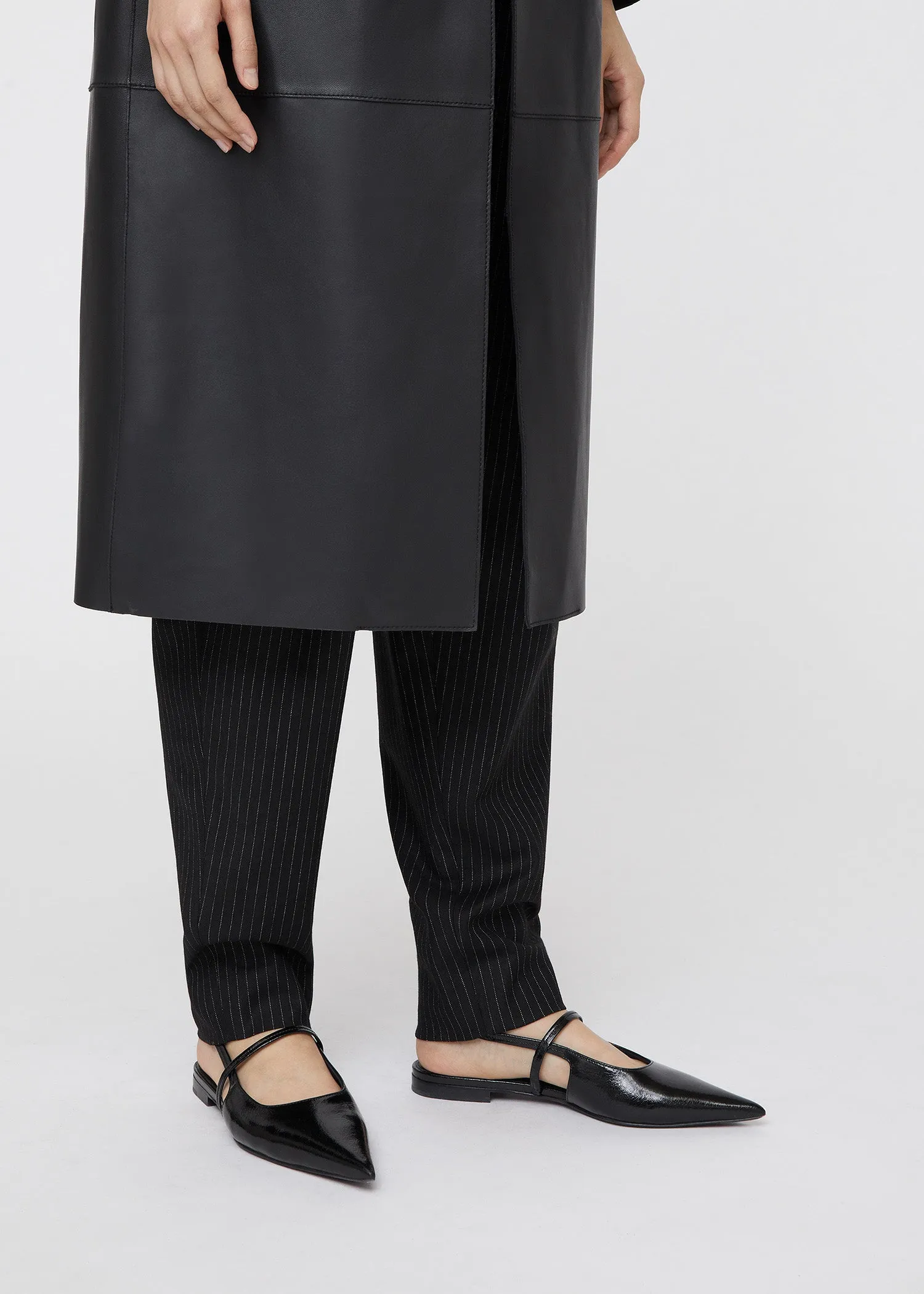 Sharp patent slingback flats black sold by Toteme product image thumbnail 2