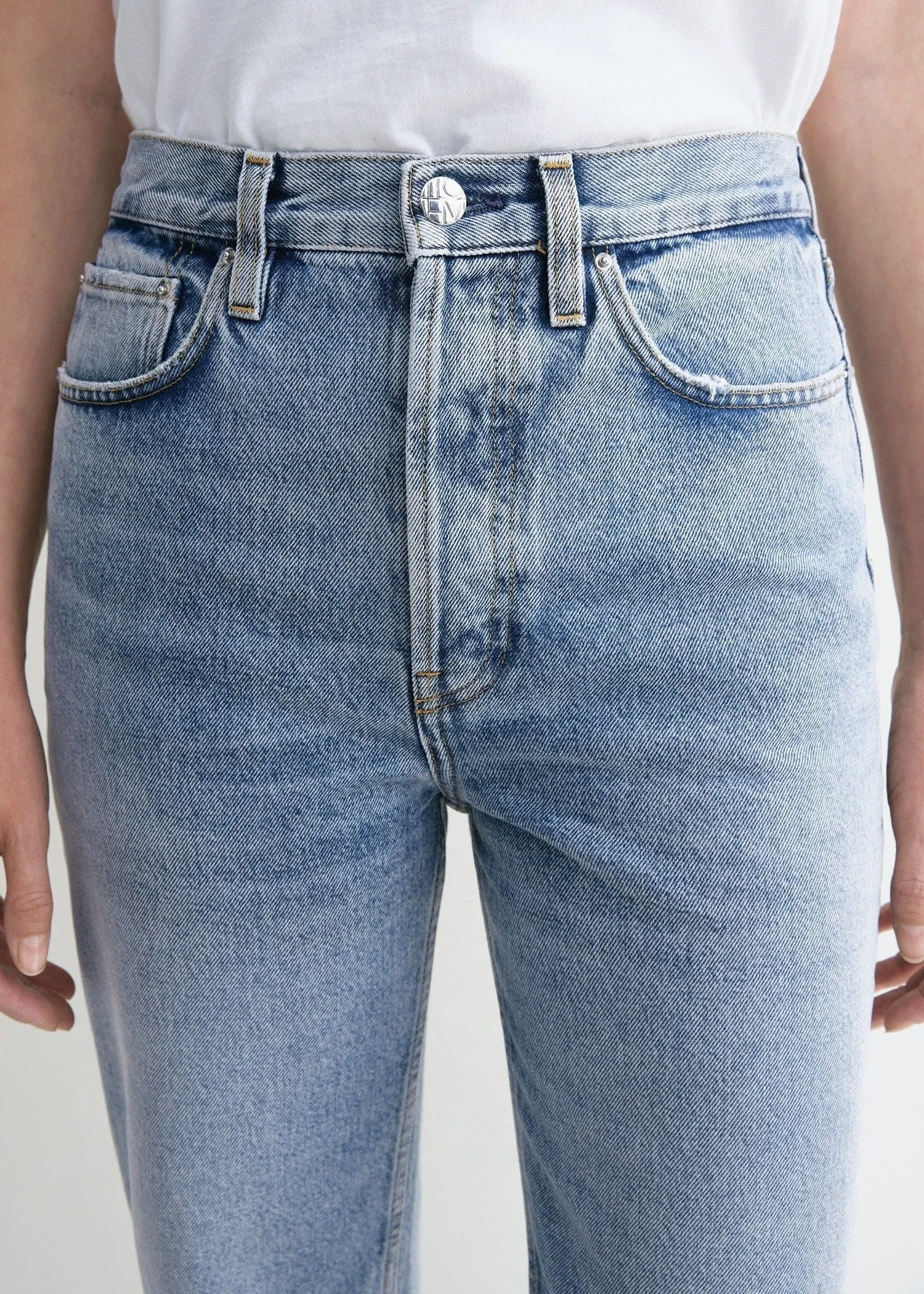 Classic cut denim worn blue sold by Toteme product image thumbnail 4