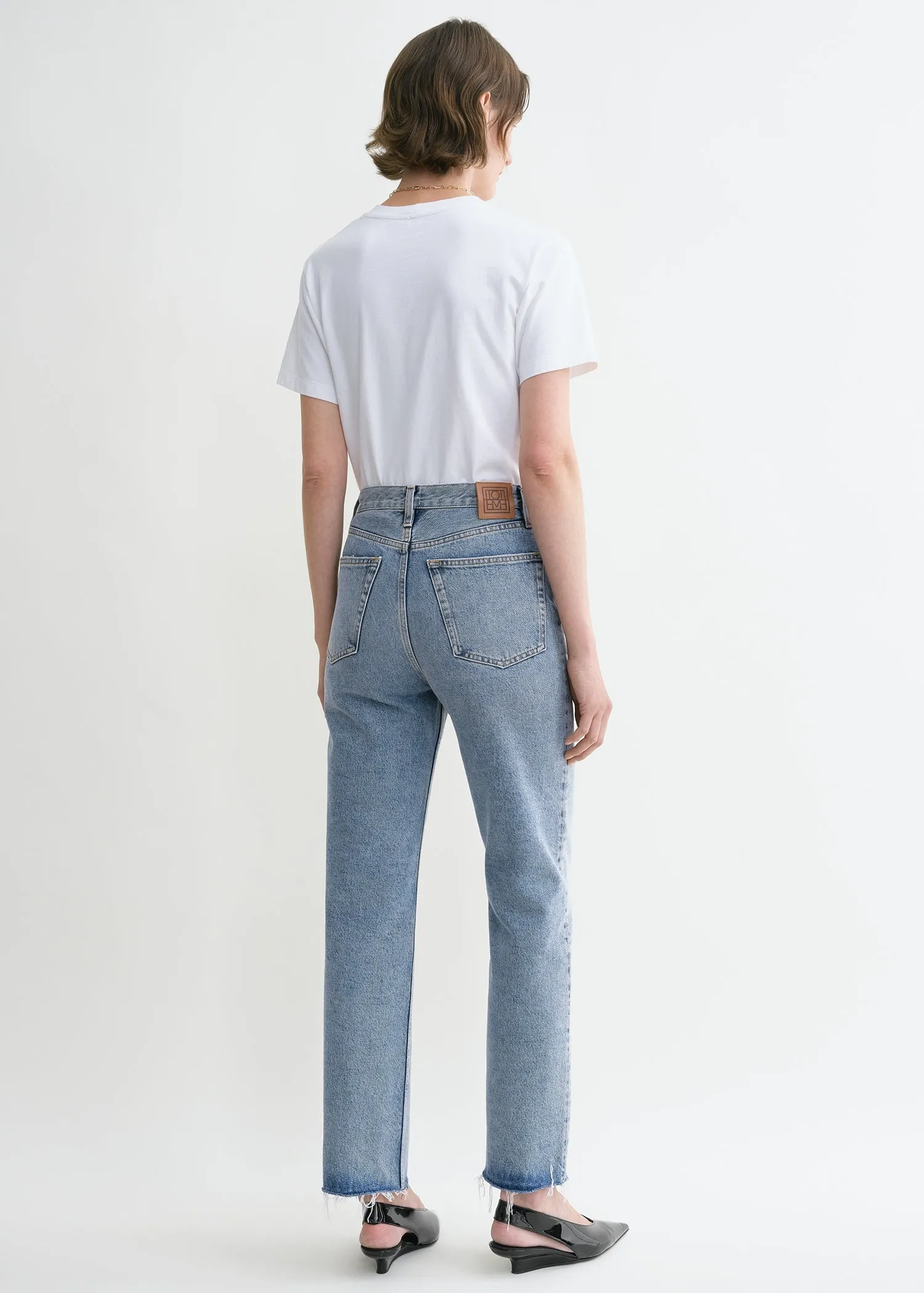 Classic cut denim worn blue sold by Toteme product image thumbnail 3