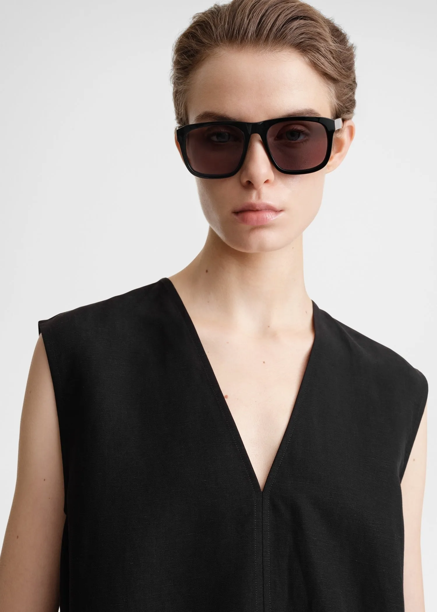 Fluid V-neck top black sold by Toteme product image thumbnail 4