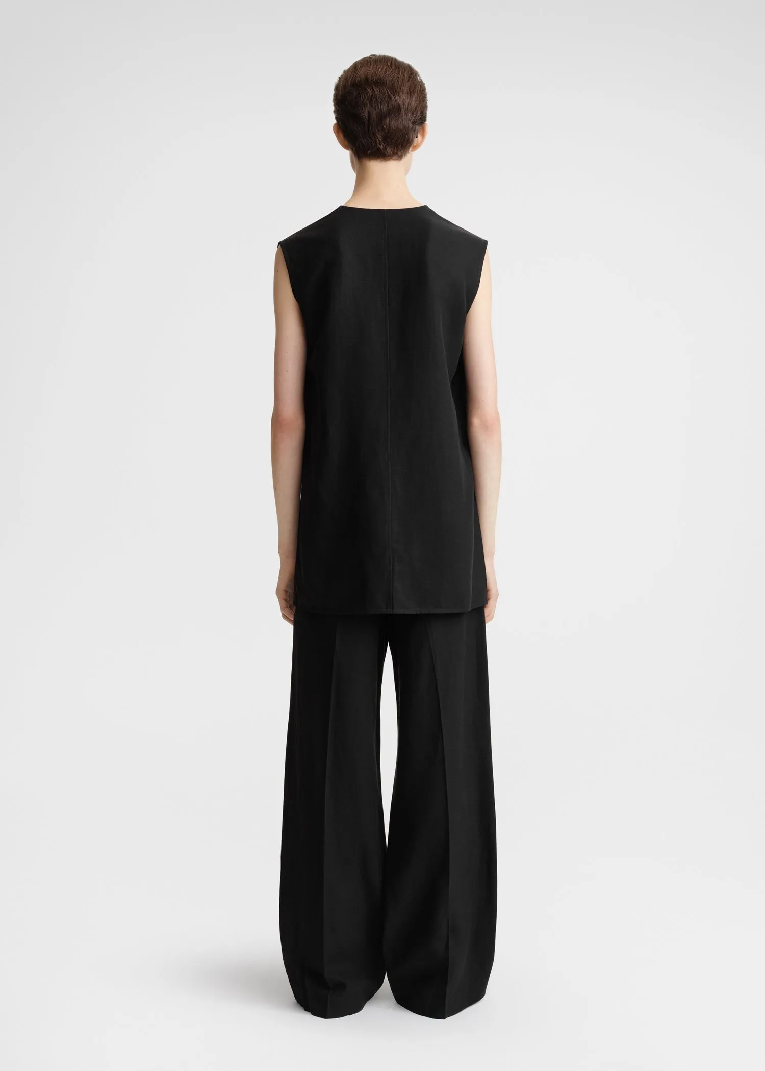 Fluid V-neck top black sold by Toteme product image thumbnail 3