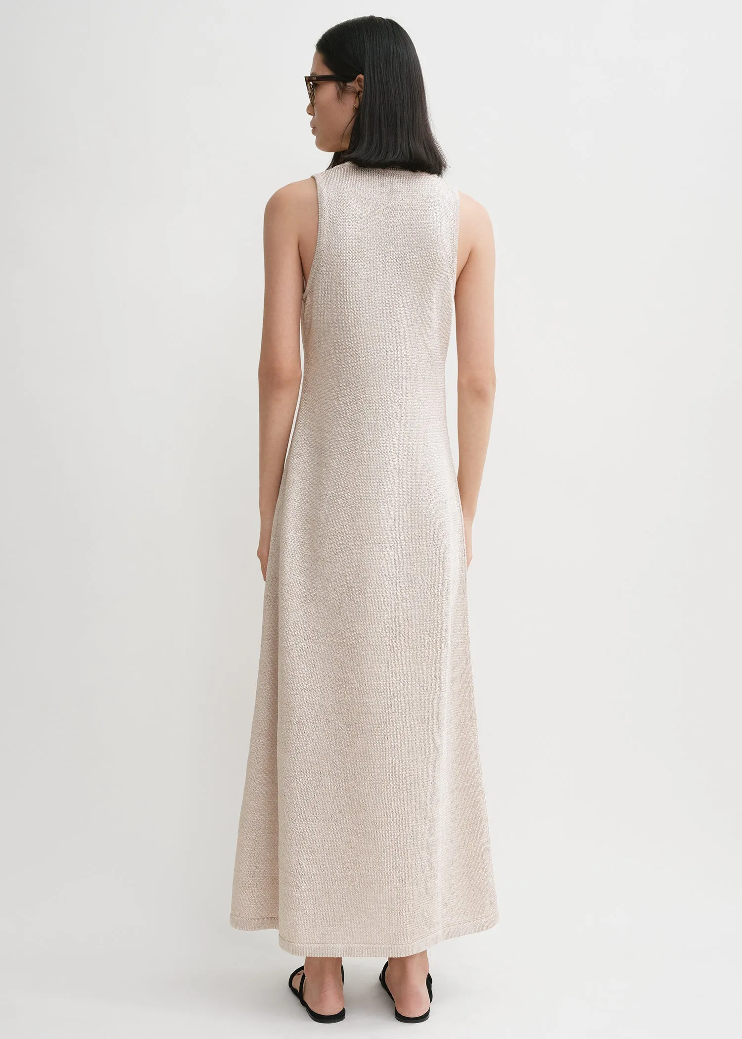 Raffia-effect knit dress beige sold by Toteme product image thumbnail 3