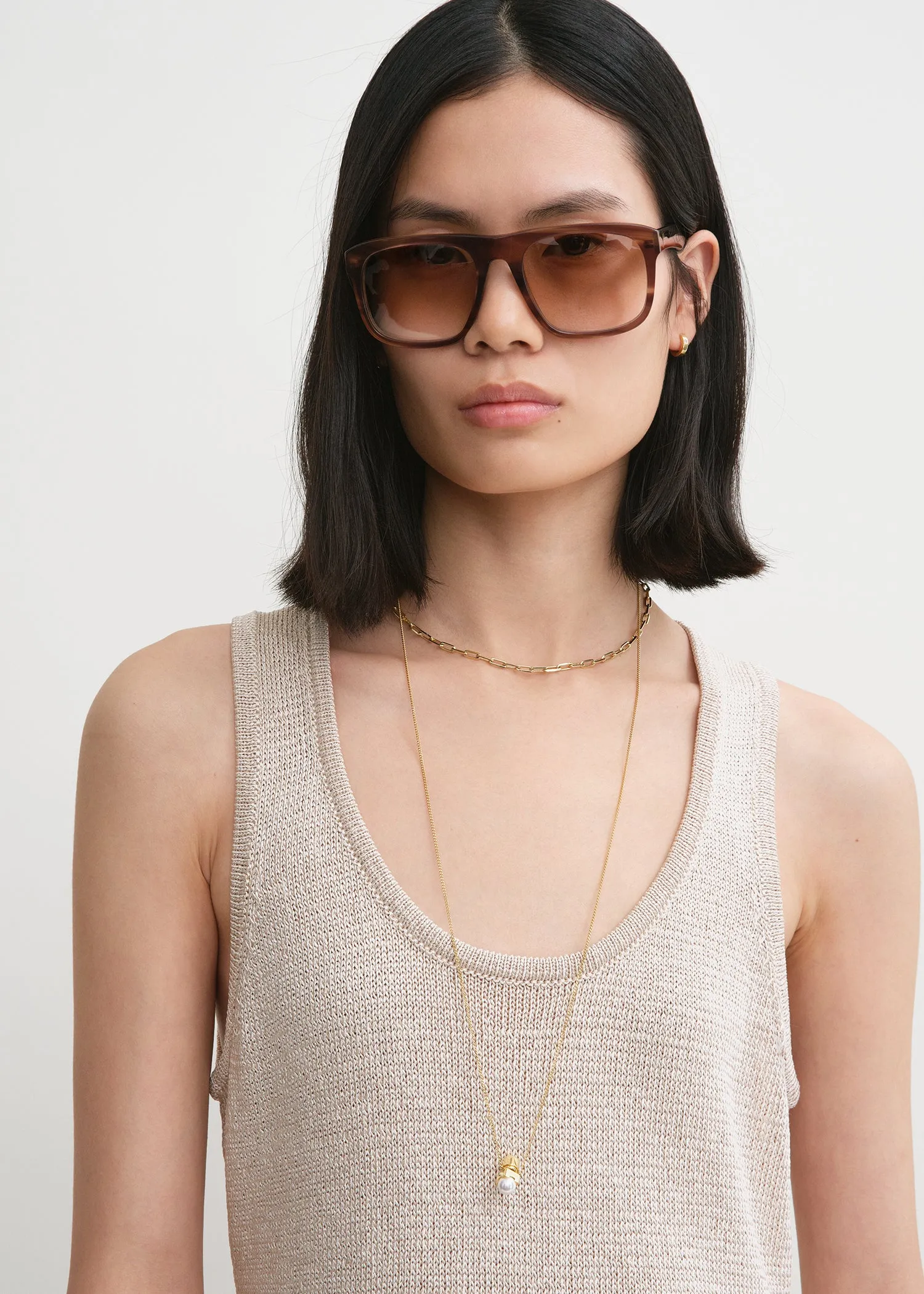 Raffia-effect knit dress beige sold by Toteme product image thumbnail 4