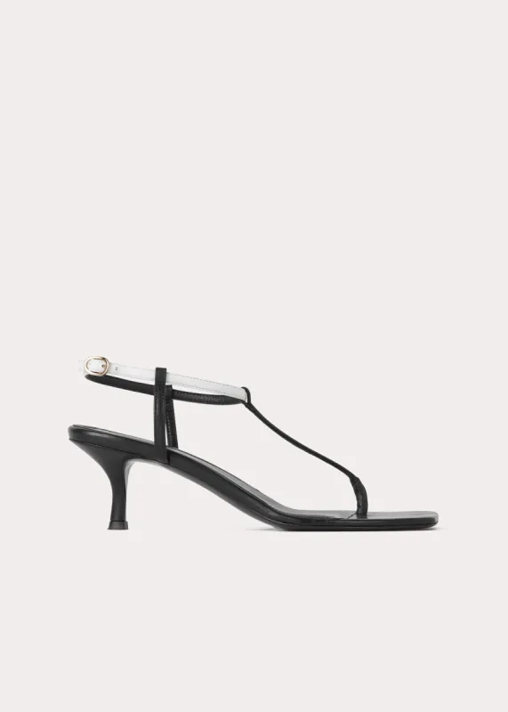The Bicolor Leather Sandal black sold by Toteme