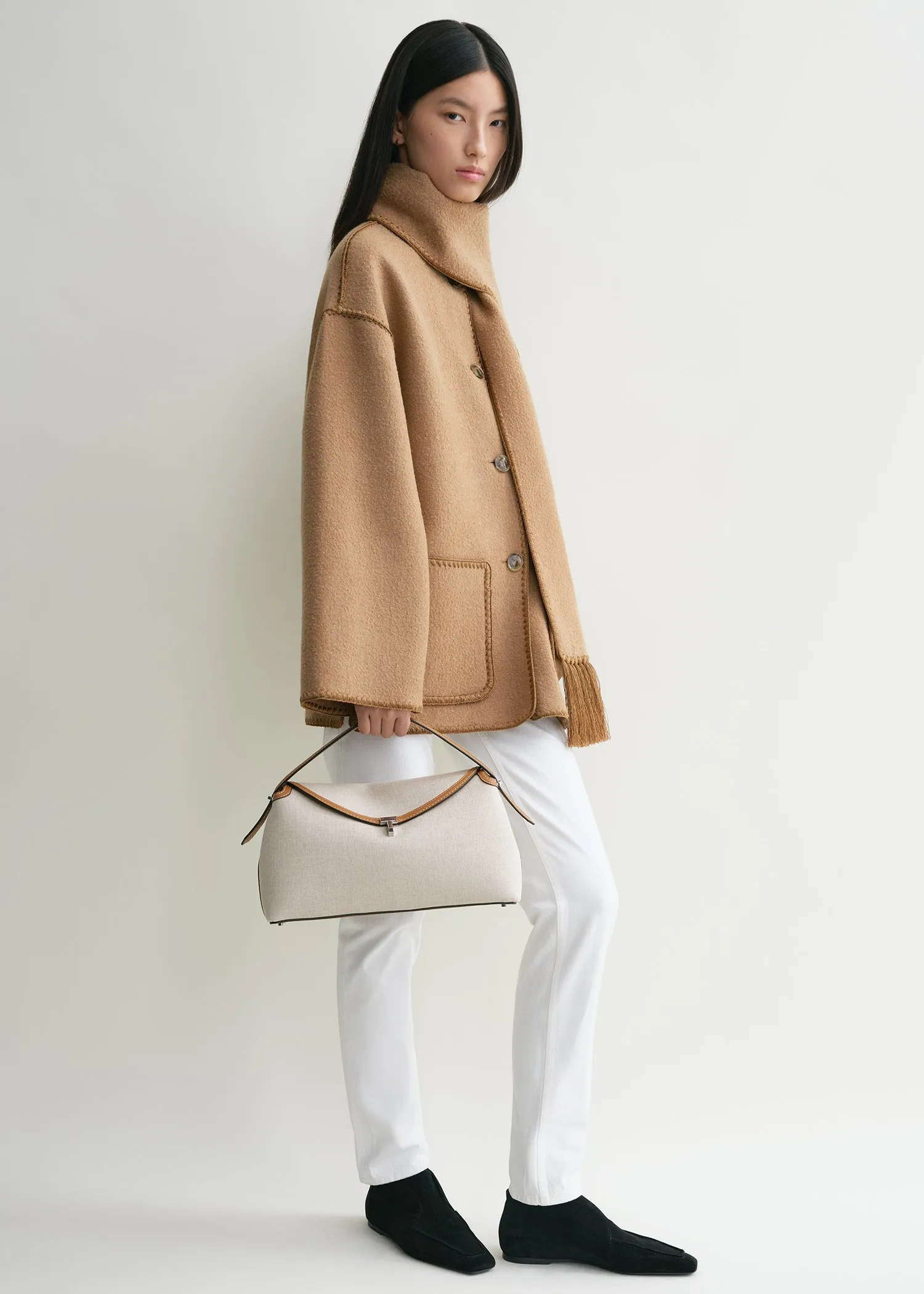 T-lock canvas top handle ecru/tan sold by Toteme product image thumbnail 3
