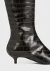 Slim croco-embossed knee-high boots dark brown sold by Toteme