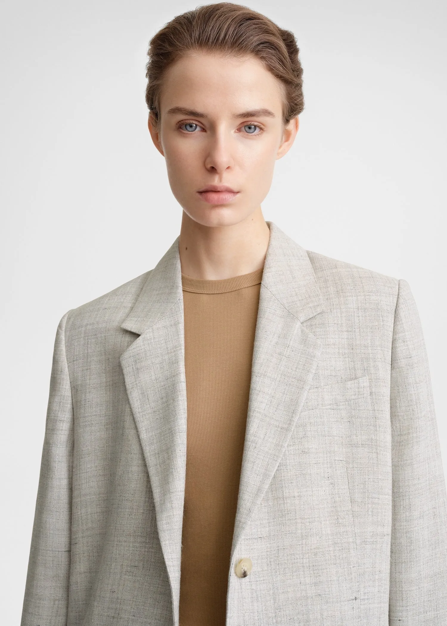 Tailored suit jacket oat melange sold by Toteme product image thumbnail 4
