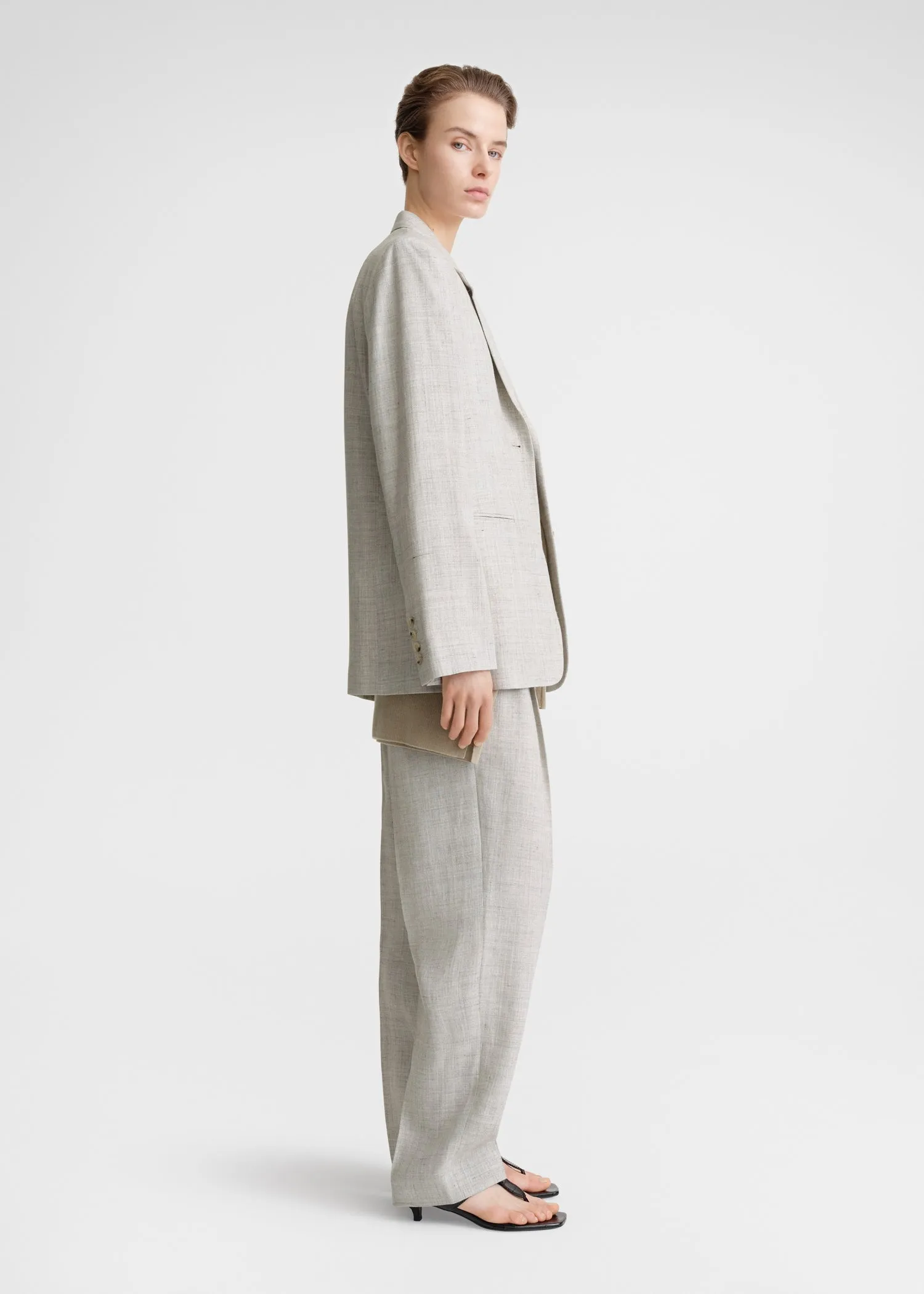 Tailored suit jacket oat melange sold by Toteme product image thumbnail 2