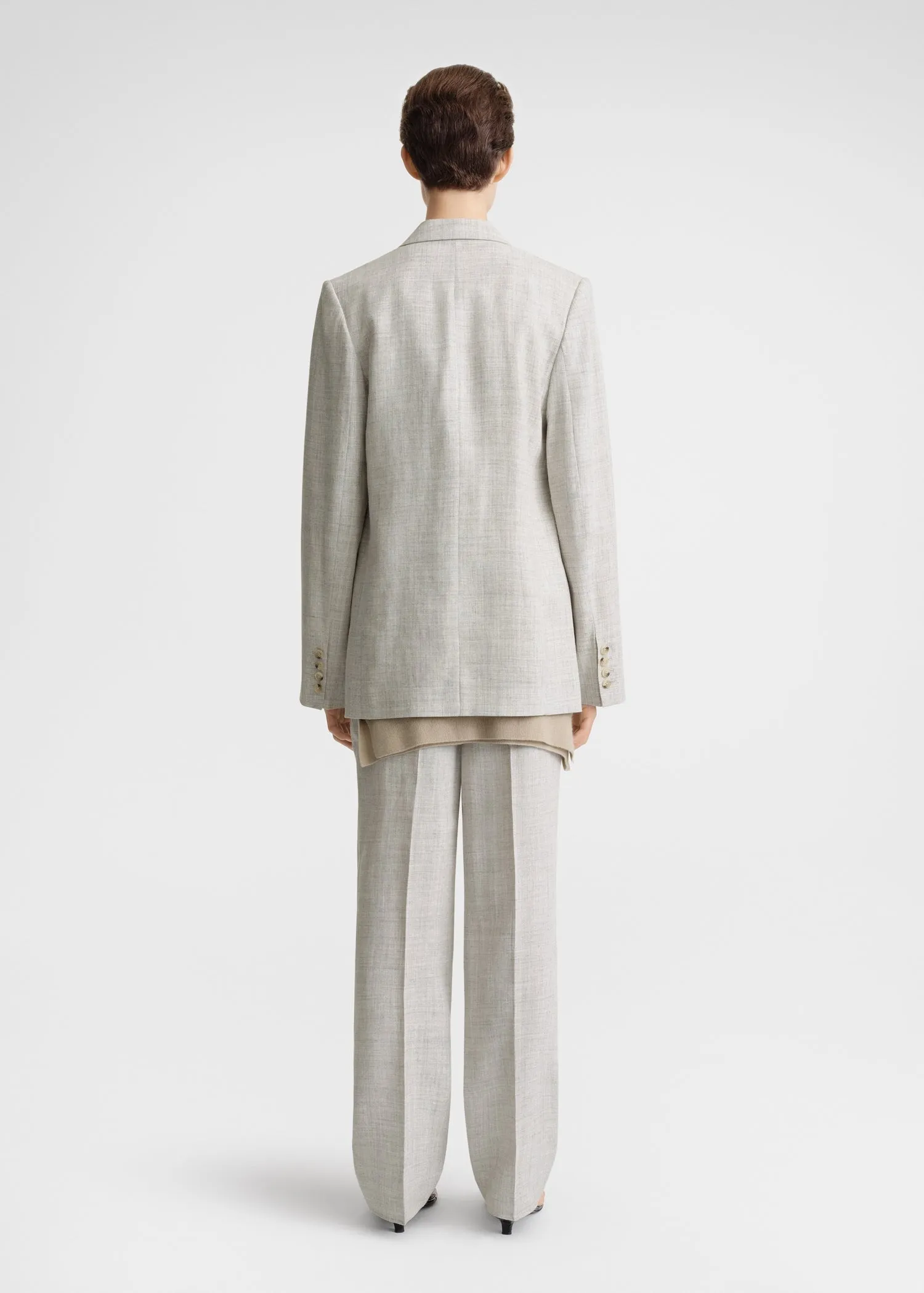 Tailored suit jacket oat melange sold by Toteme product image thumbnail 3