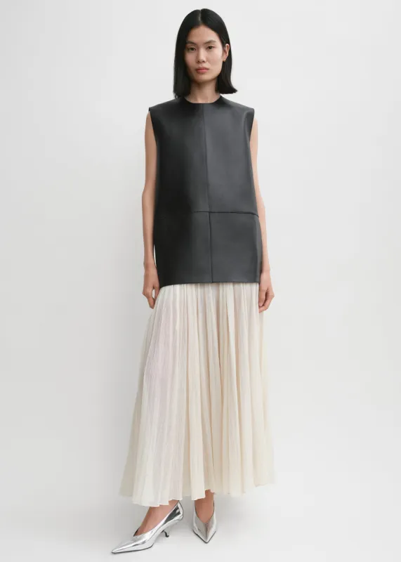 Double-faced leather top black sold by Toteme