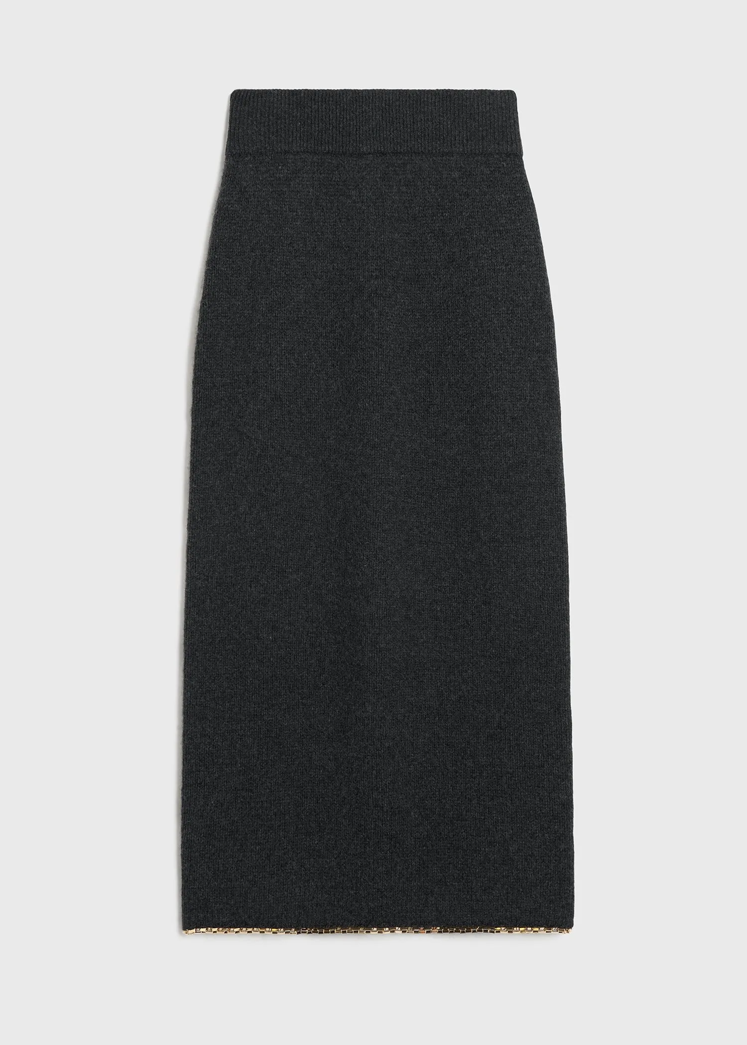 Chain-edge knit skirt charcoal mélange sold by Toteme product image thumbnail 5