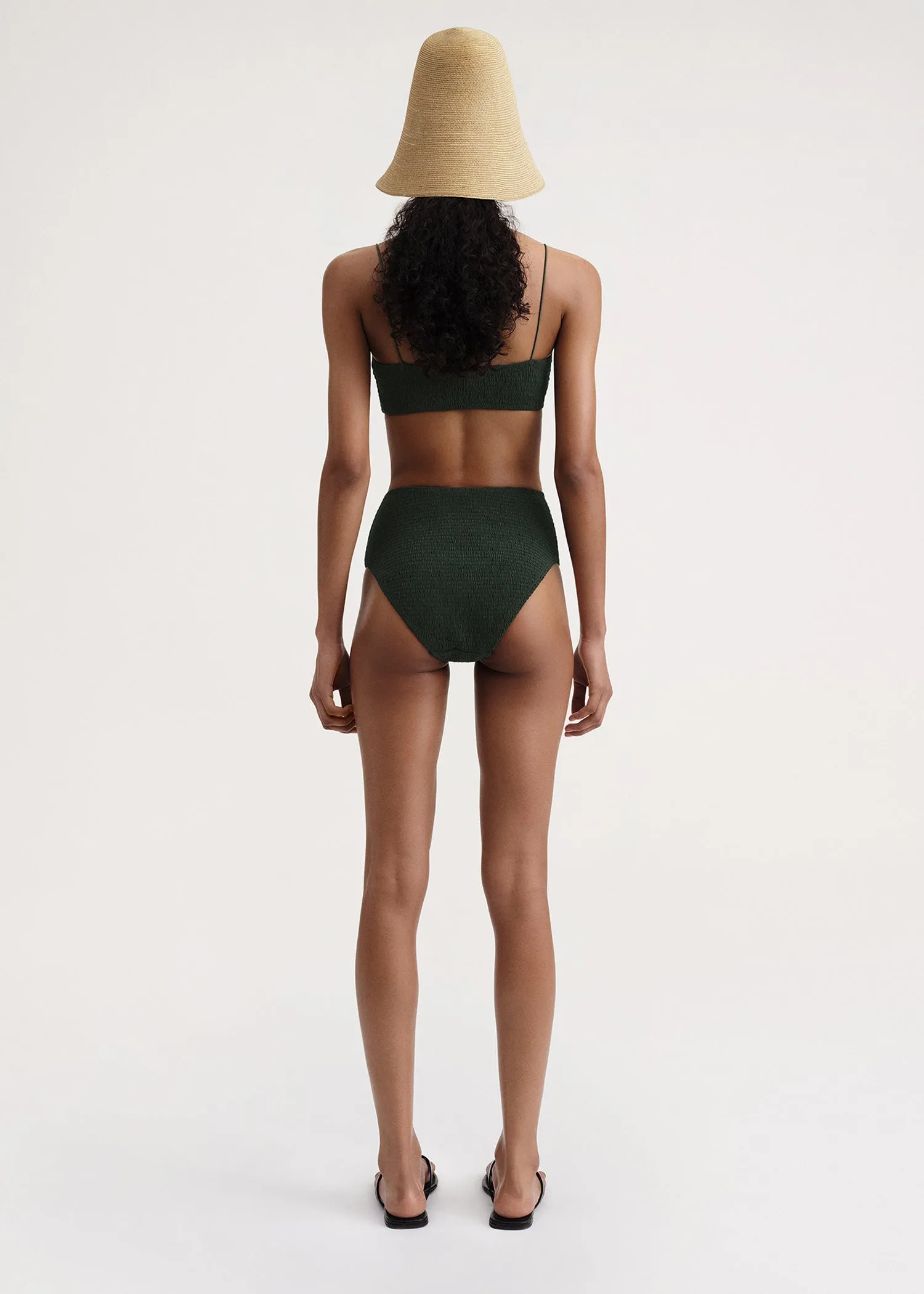 Smocked bikini bottoms dark green sold by Toteme product image thumbnail 3