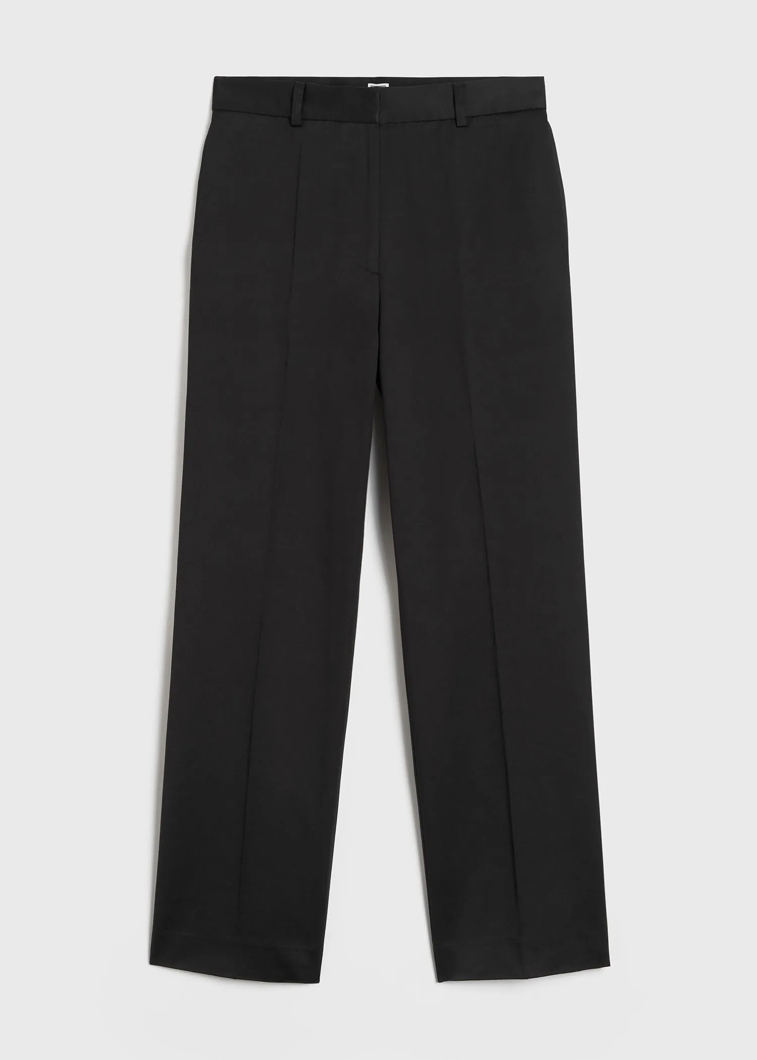 Straight satin trousers black sold by Toteme product image thumbnail 5