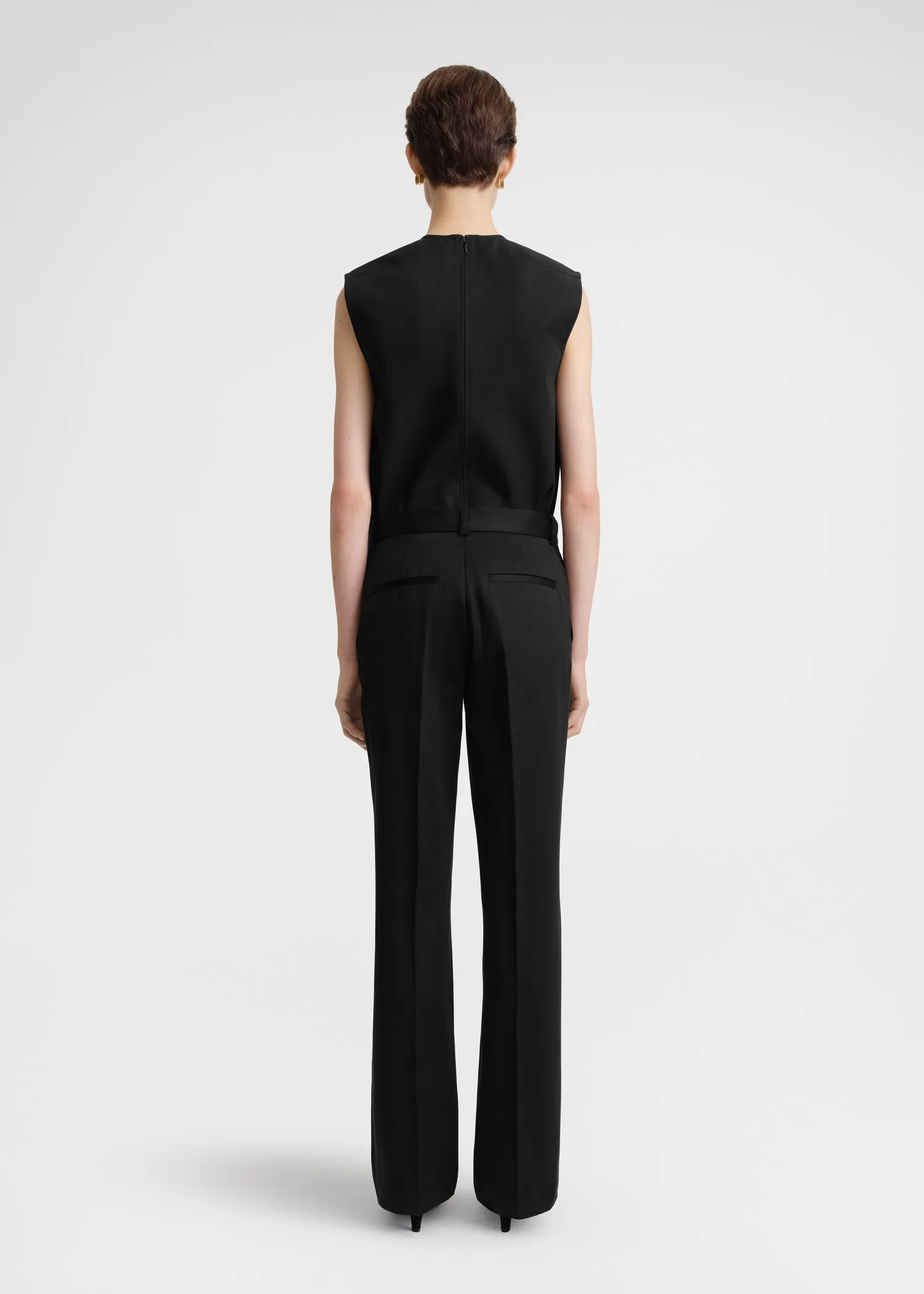 Straight satin trousers black sold by Toteme product image thumbnail 3