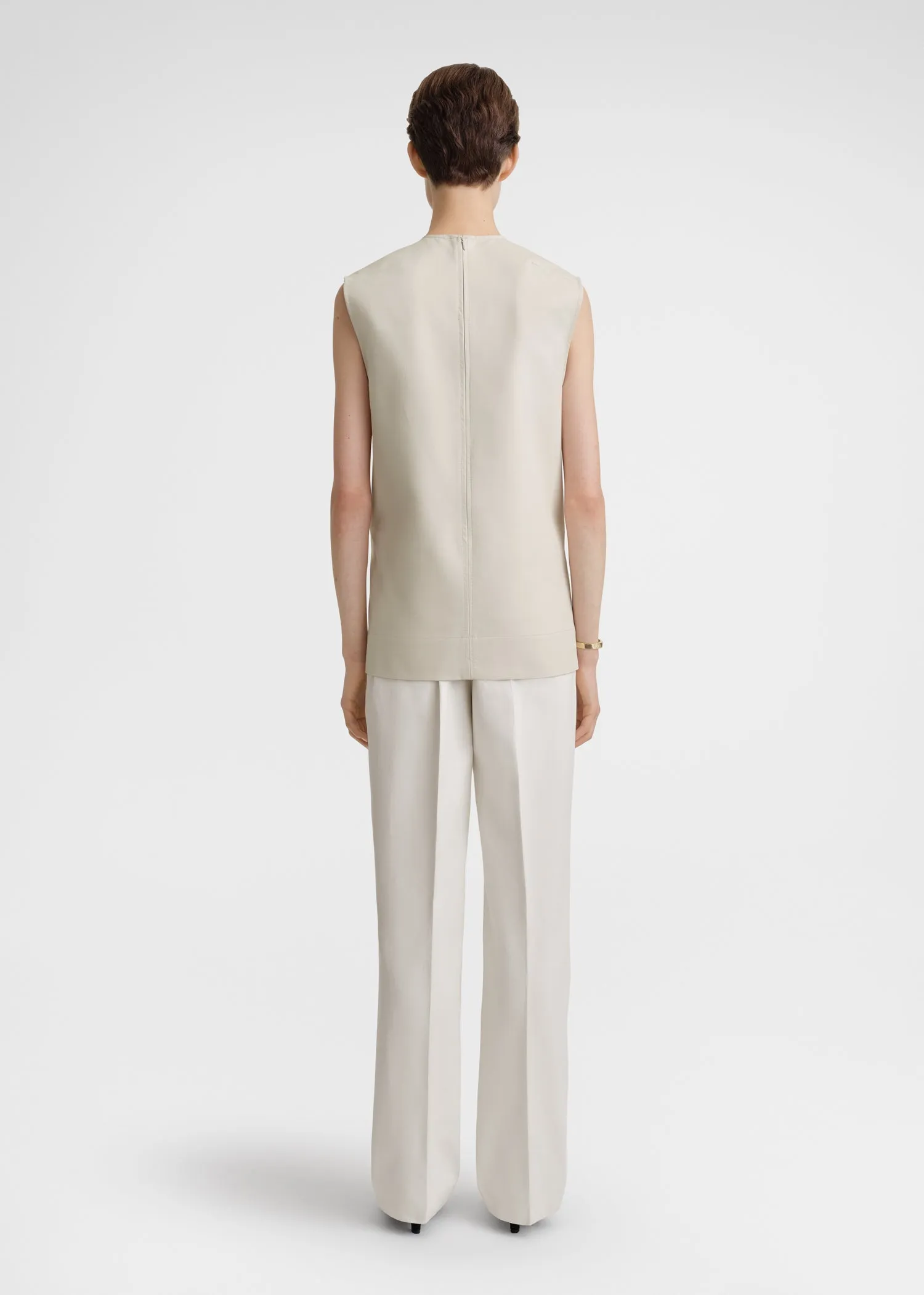 Sleeveless twisted-seam top pebble sold by Toteme product image thumbnail 3
