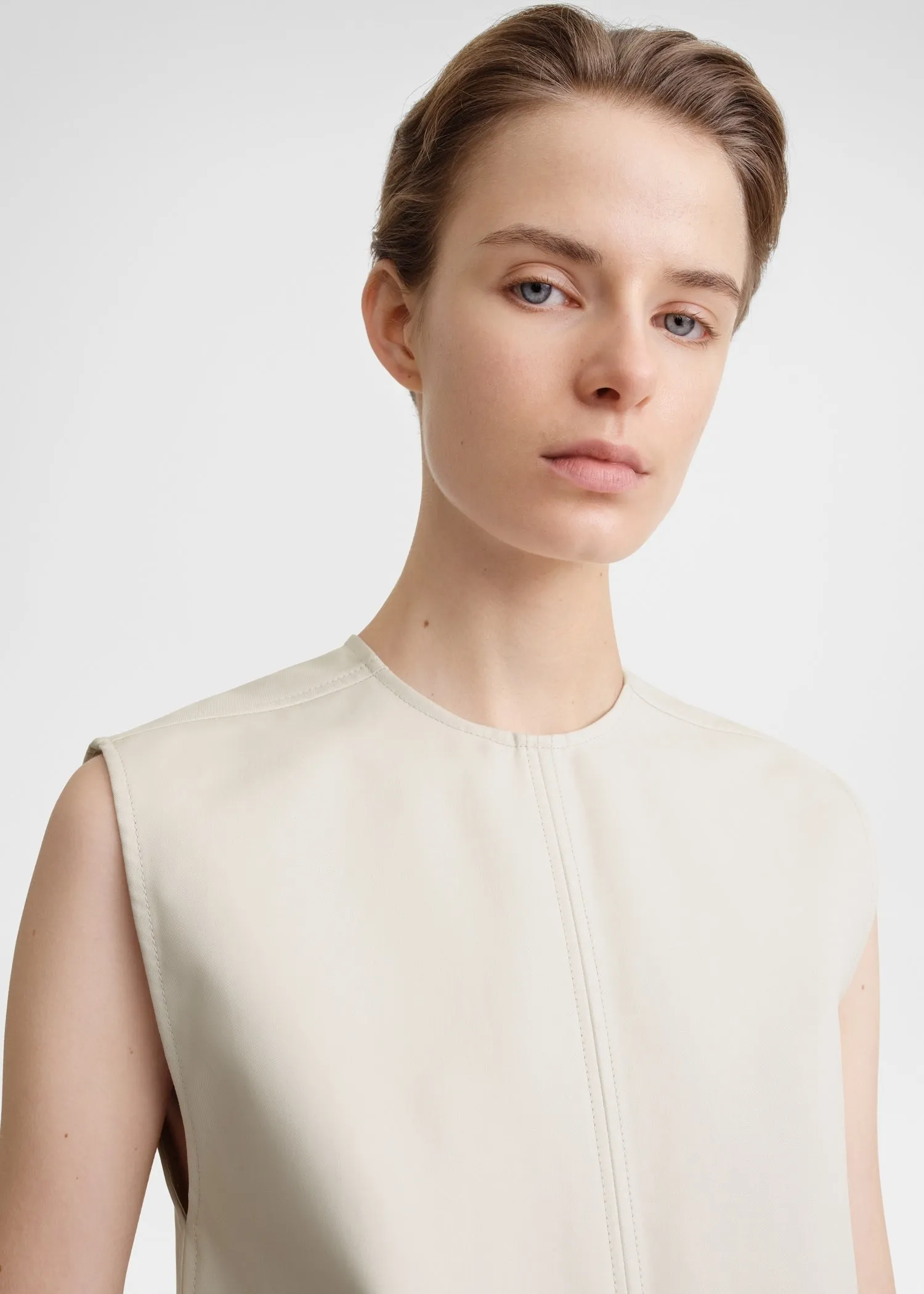 Sleeveless twisted-seam top pebble sold by Toteme product image thumbnail 4