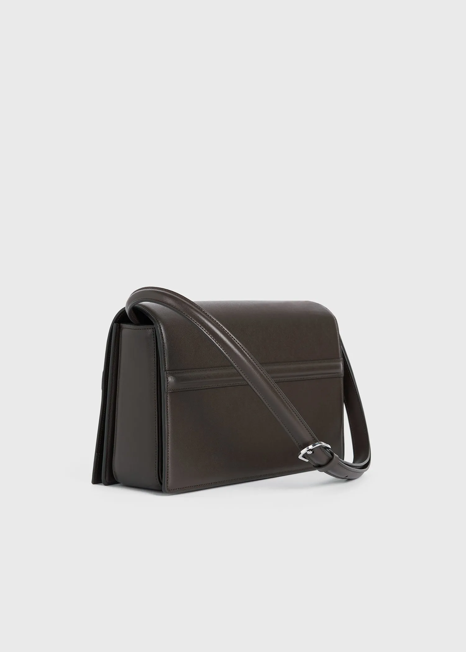 T-Flap leather bag coffee sold by Toteme product image thumbnail 4