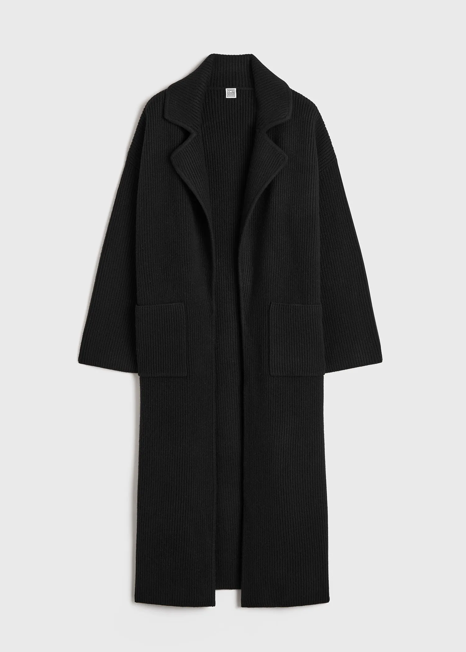 Rib-knit cardi coat black sold by Toteme product image thumbnail 5