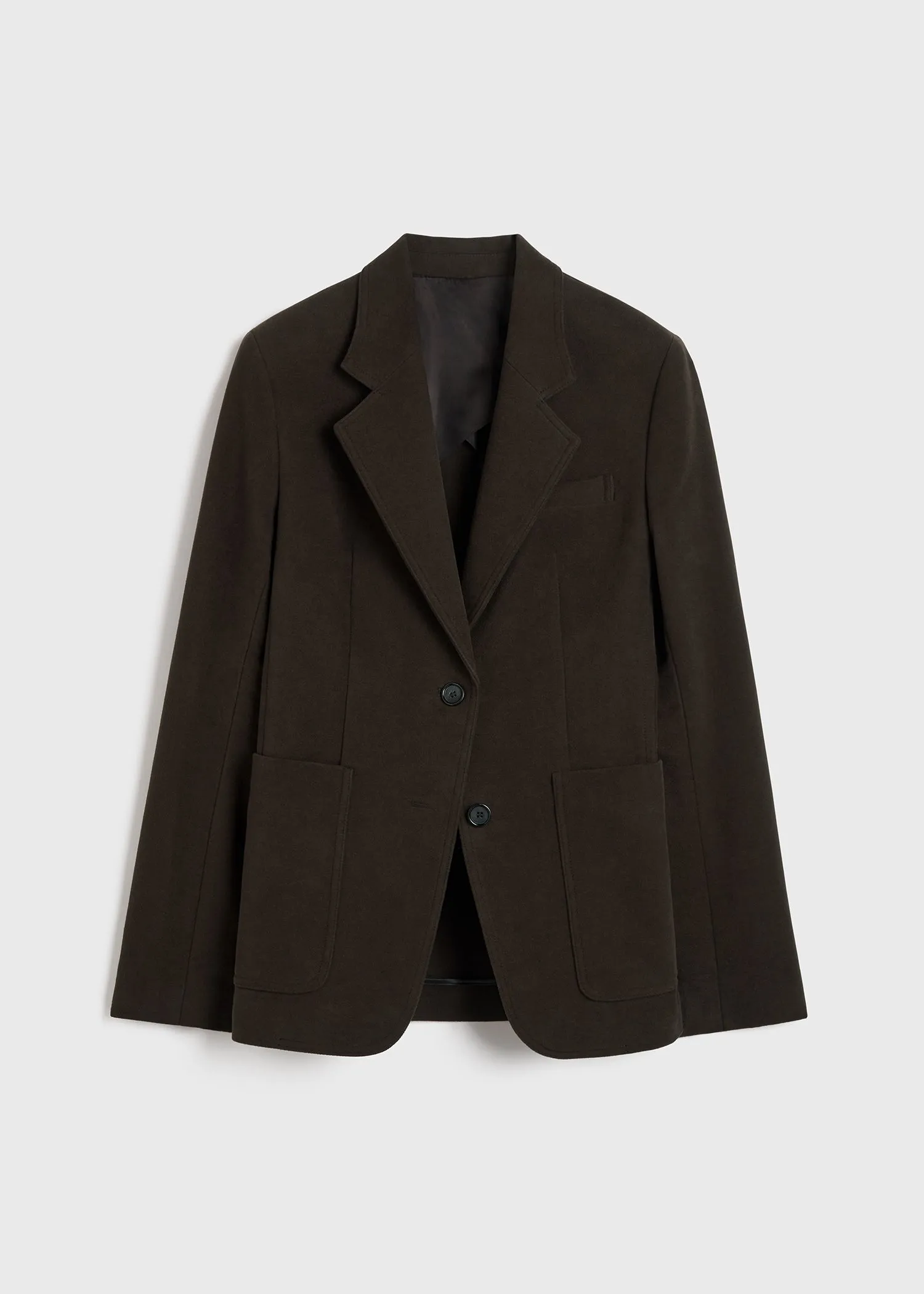 Cinched-waist moleskin blazer espresso sold by Toteme product image thumbnail 5