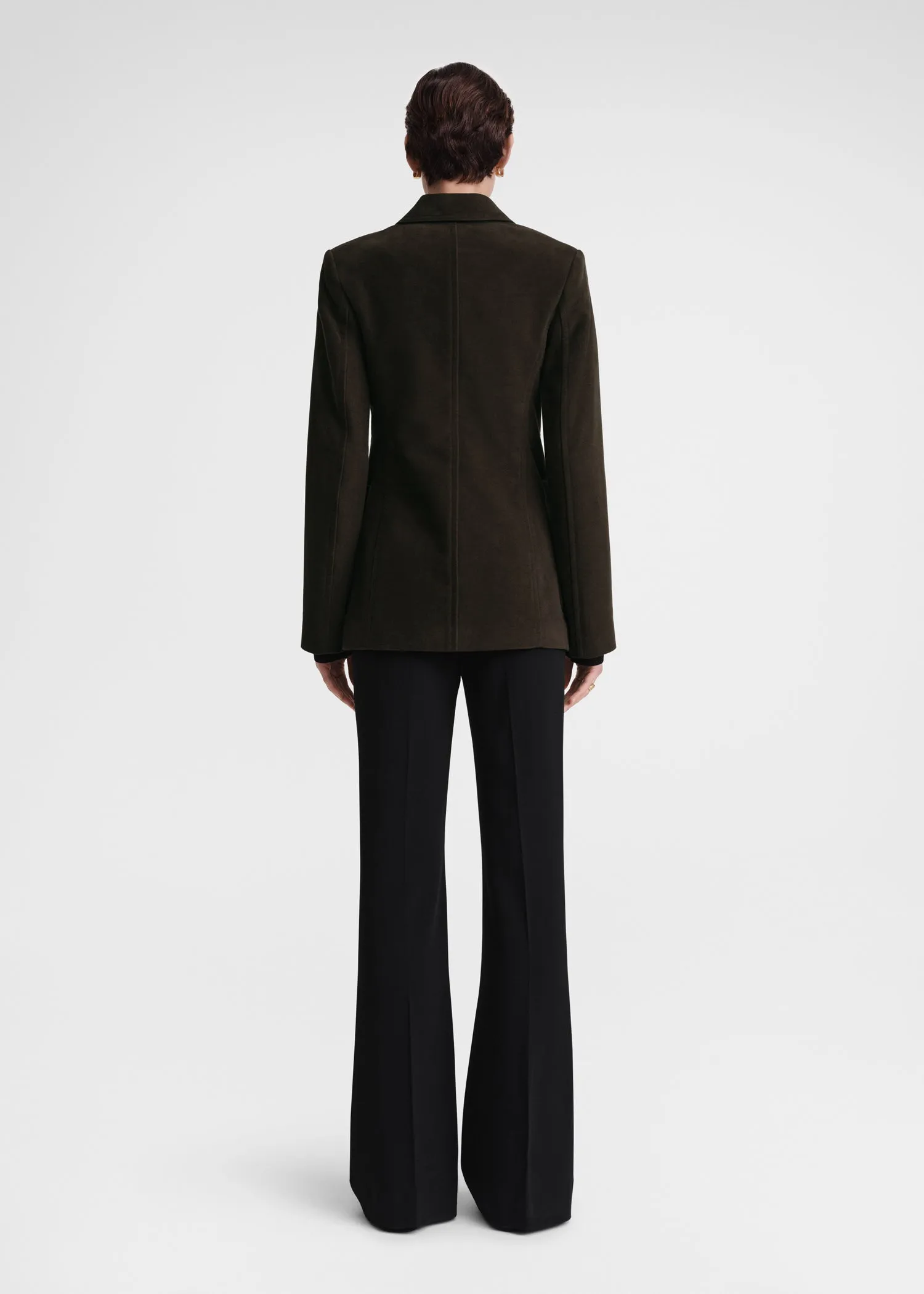 Cinched-waist moleskin blazer espresso sold by Toteme product image thumbnail 3