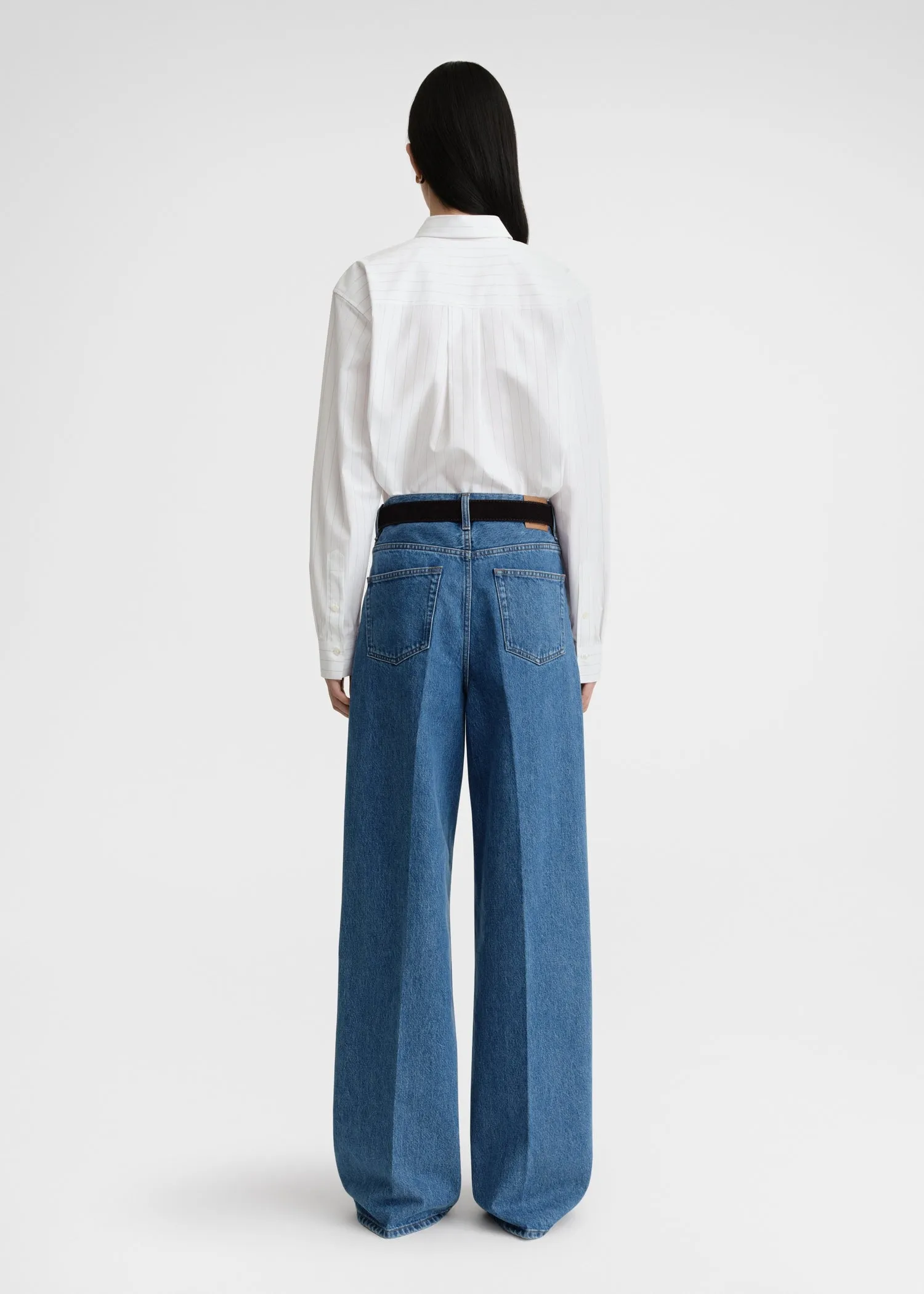 Signature cotton shirt white/ochre sold by Toteme product image thumbnail 4