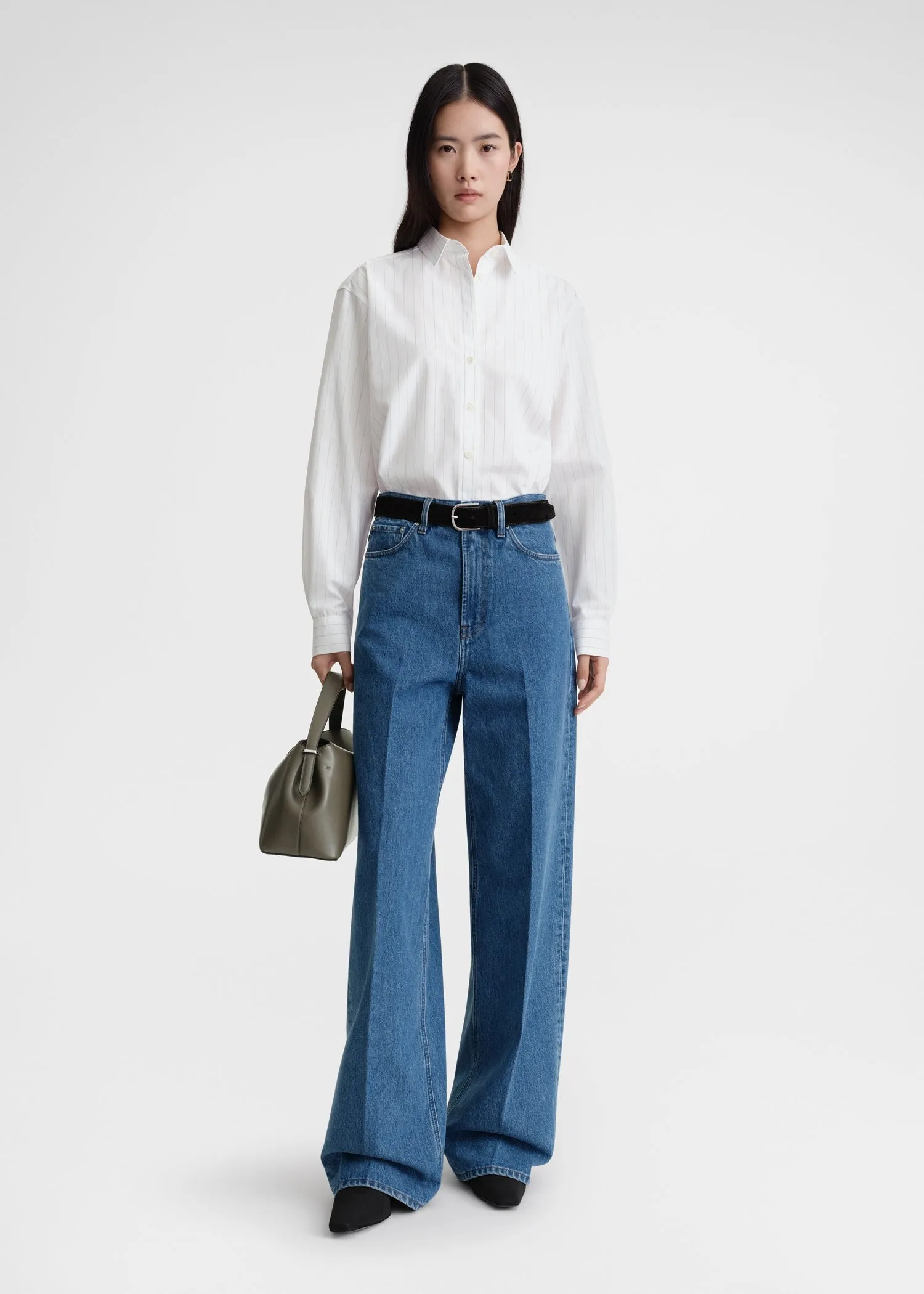 Signature cotton shirt white/ochre sold by Toteme